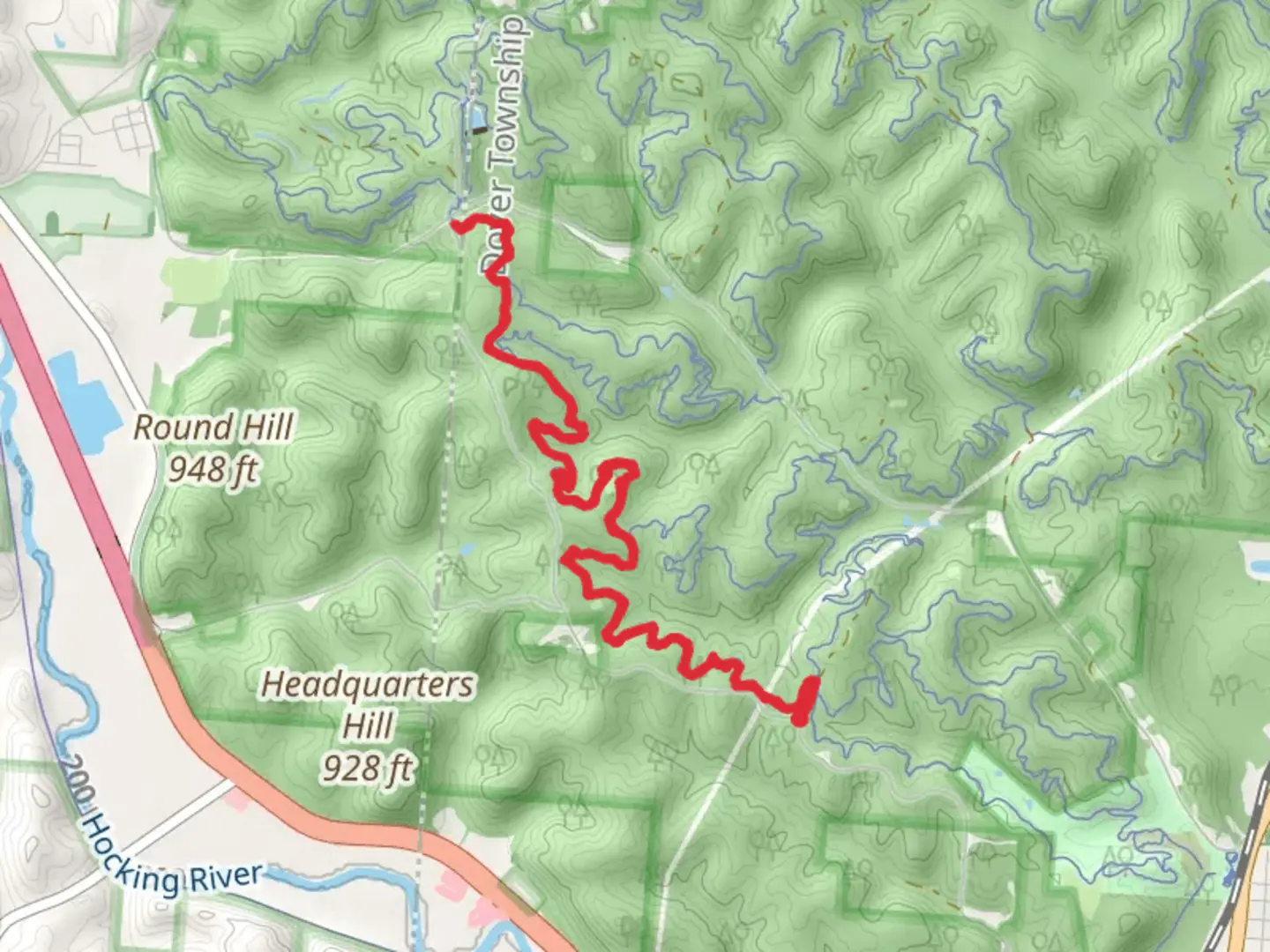 An image depicting the trail Tipple Top Trail and its surrounding area.