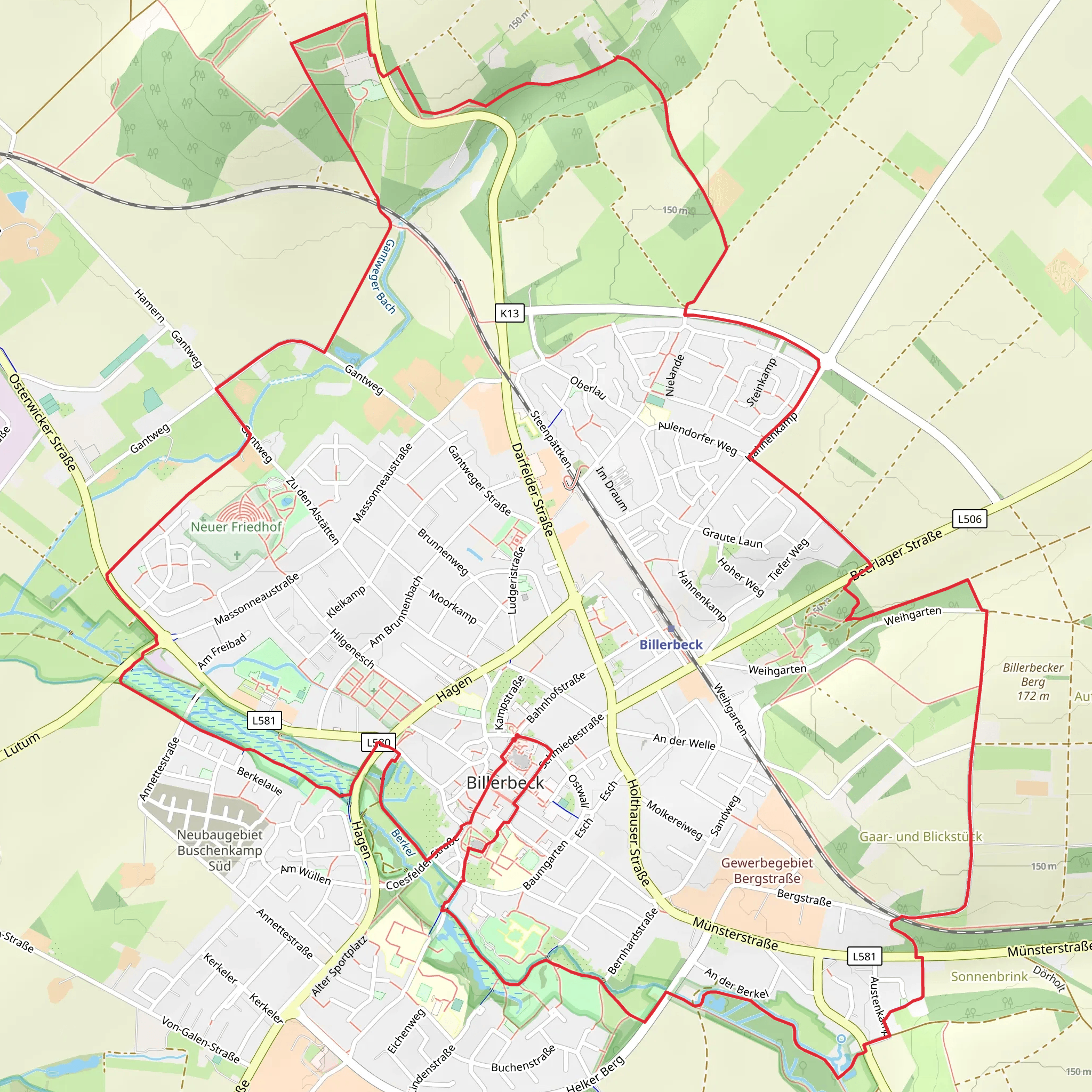 Billerbeck Rundweg mobile static map
