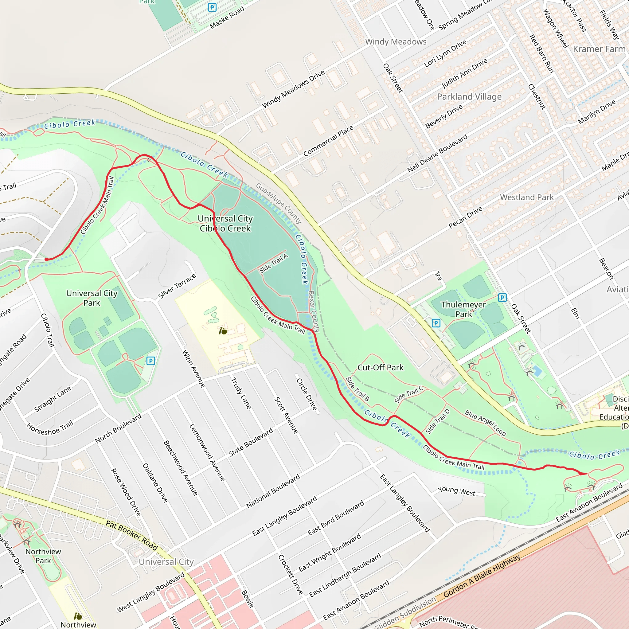 Cibolo Creek Main Trail mobile static map