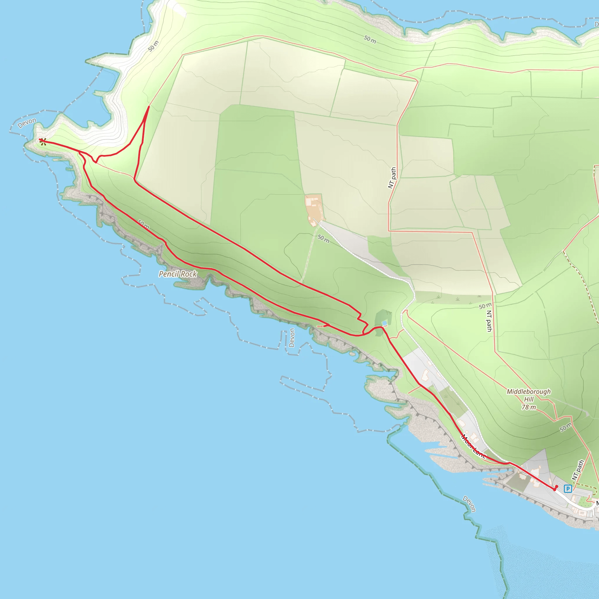 Baggy Point Walk mobile static map