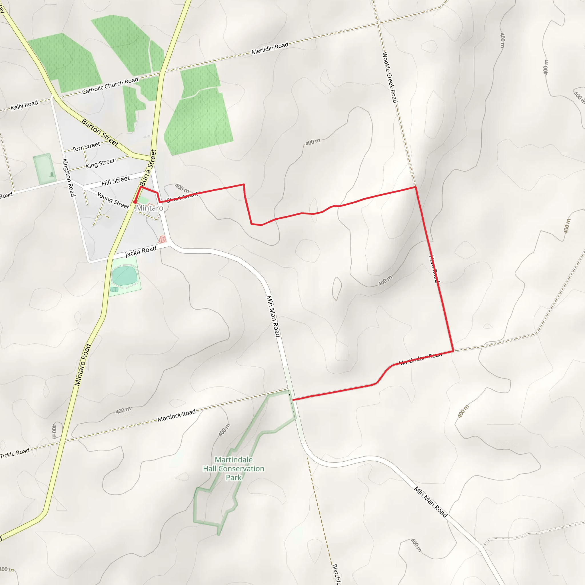 Mintaro to Martindale Hall Short Walk mobile static map