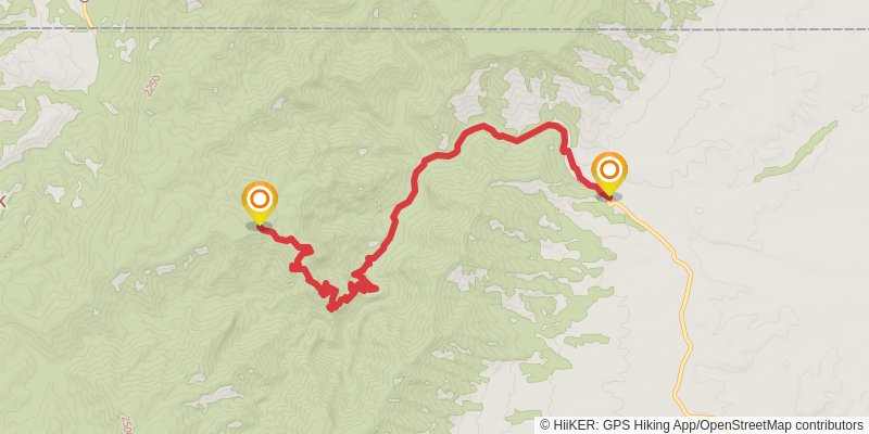 Pine Springs to McKittrick Canyon stage 2 Map