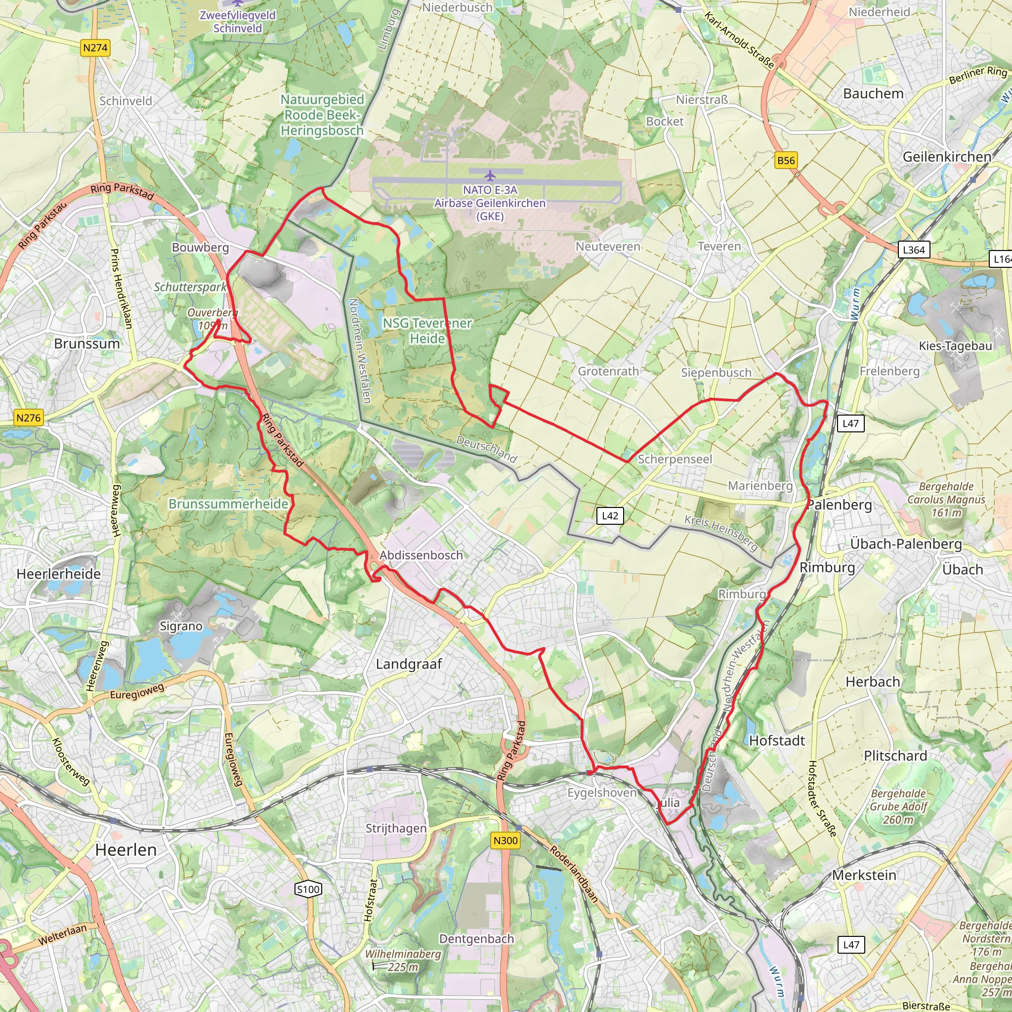 Brunssummerheide and Teverener Heide Loop mobile static map