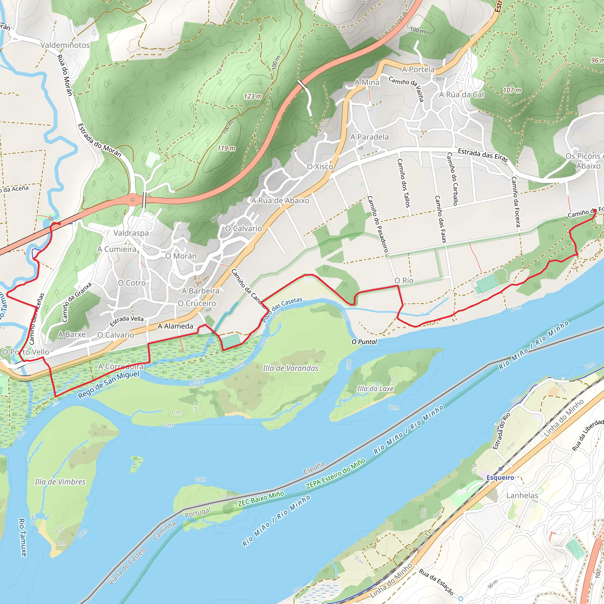 PR G 112 Sendeiro de Pescadores Río Miño mobile static map