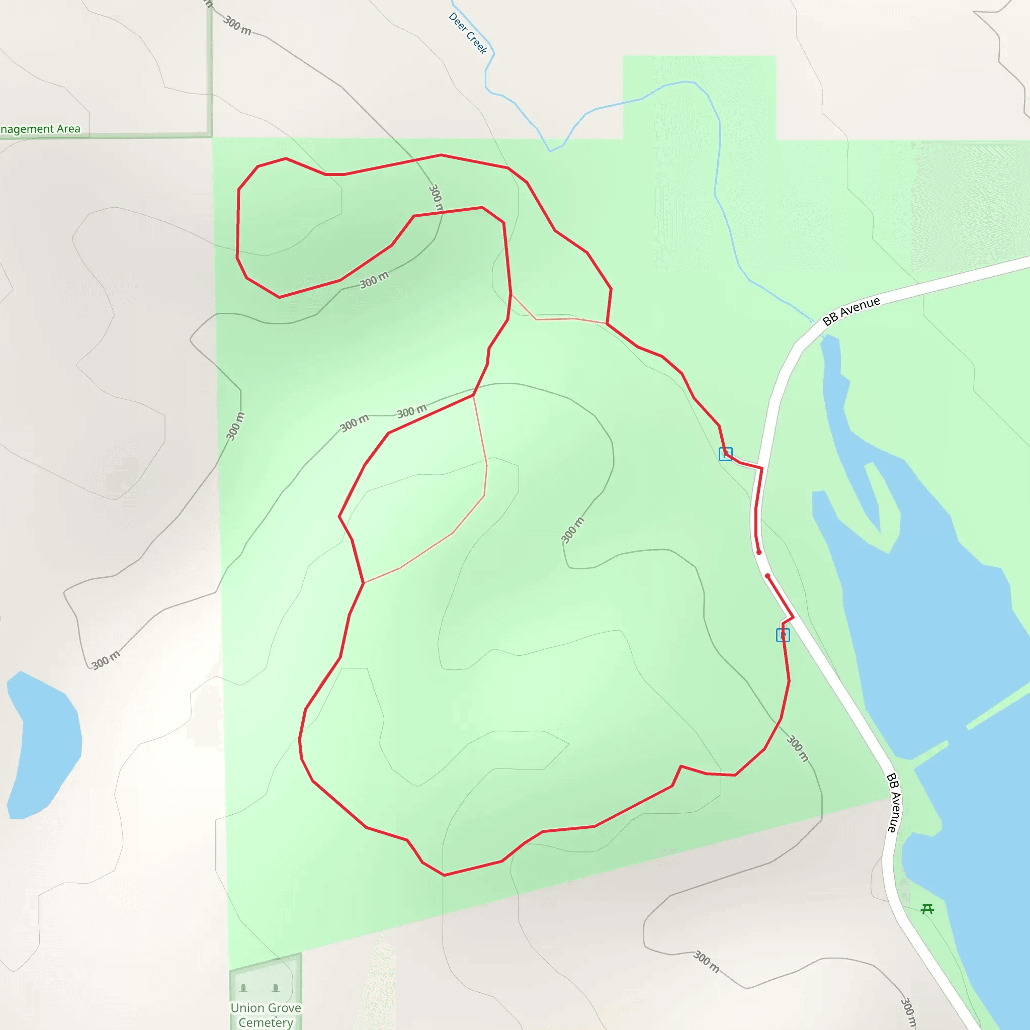 Union Grove Lake Northwest Loop mobile static map