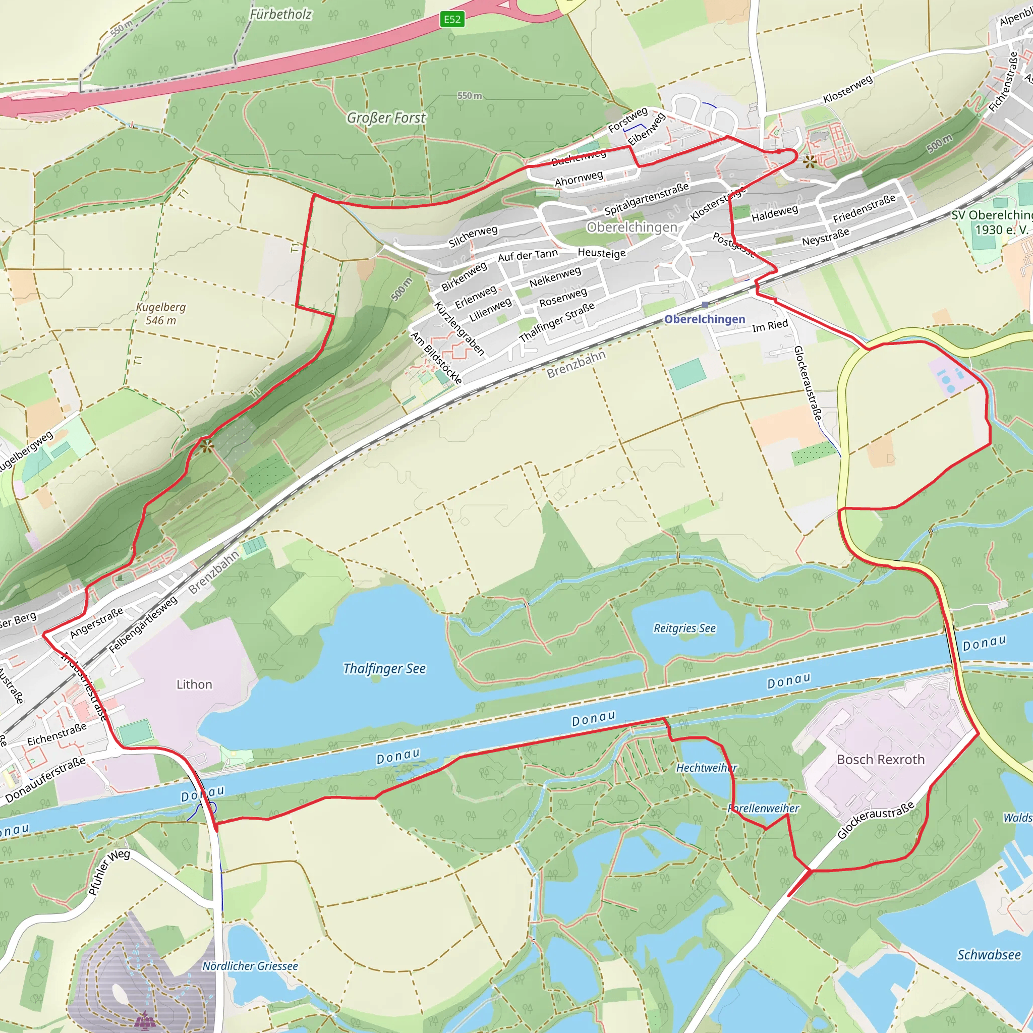 Donau via Wiesental Tour and Postweg mobile static map
