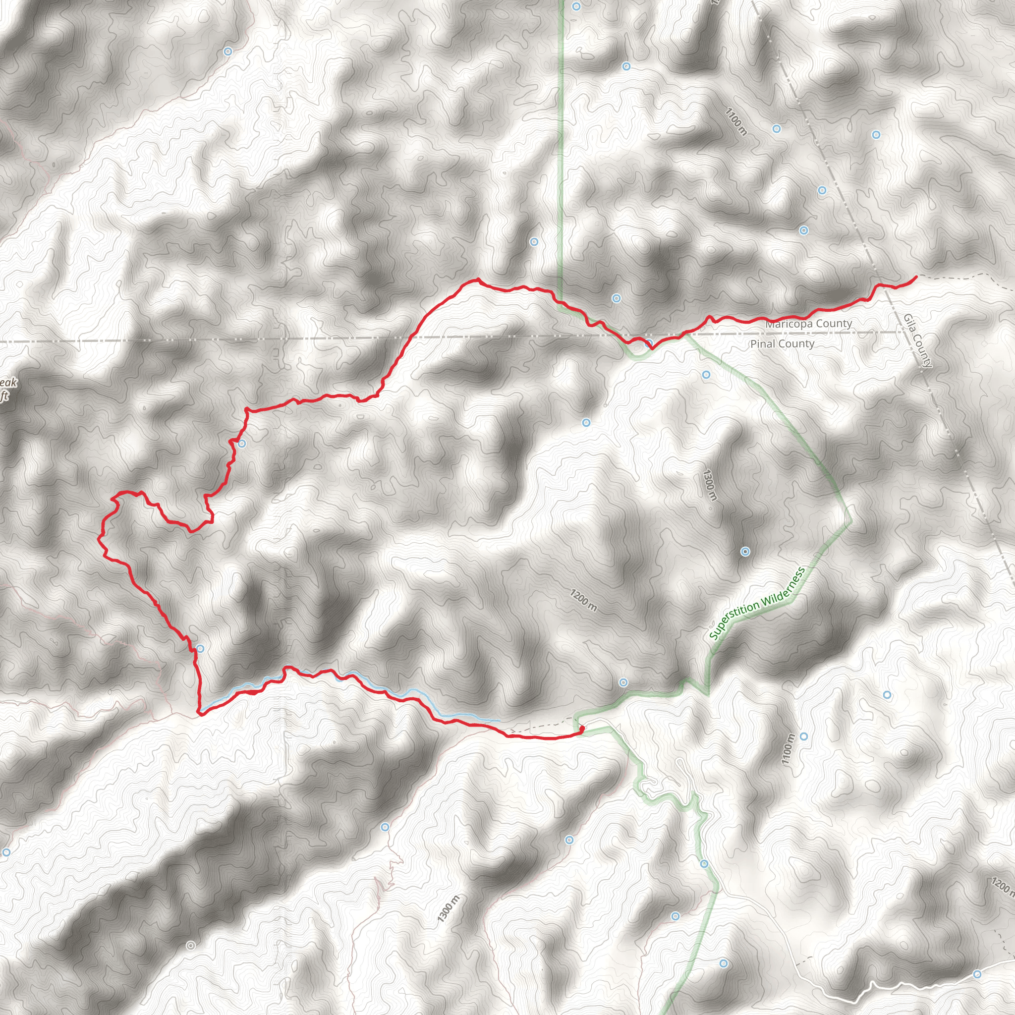 Cuff Button Trail via West Pinto Creek Trail mobile static map