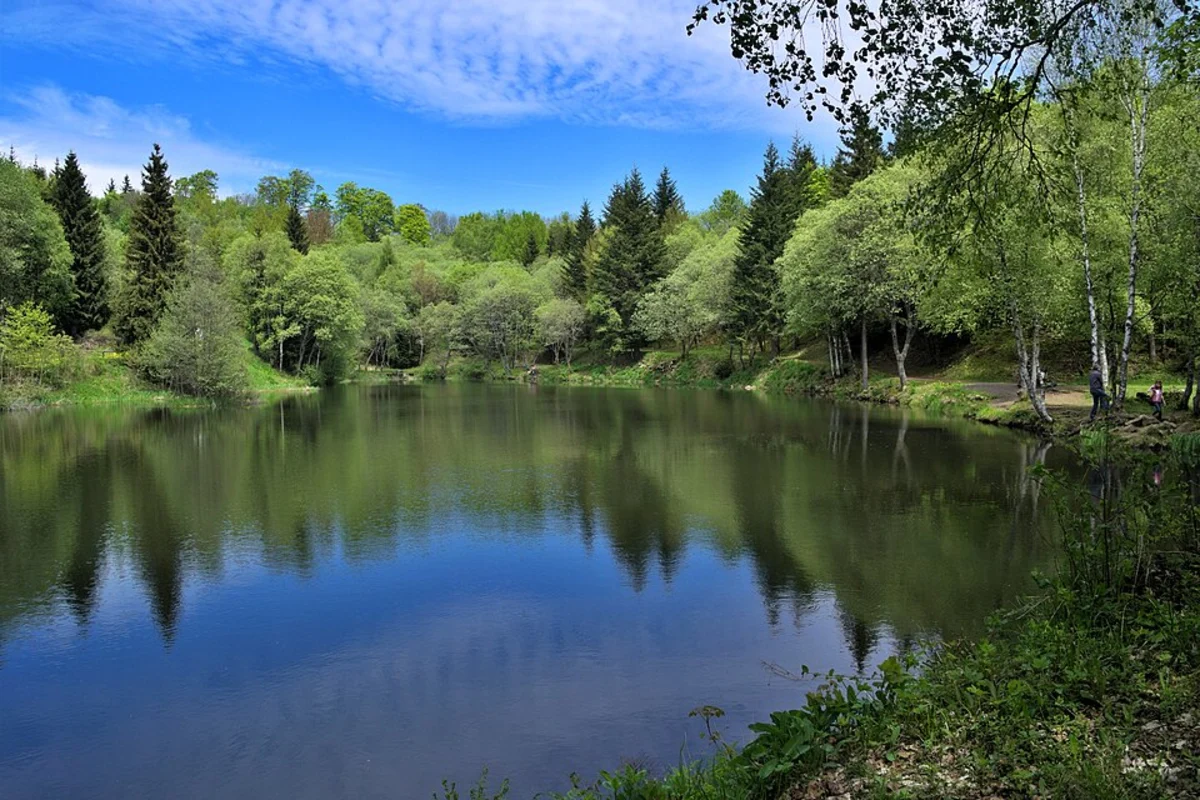 Gangolfsberg, Basaltsee and Heidelstein Schwabenhimmel from Oberelsbach