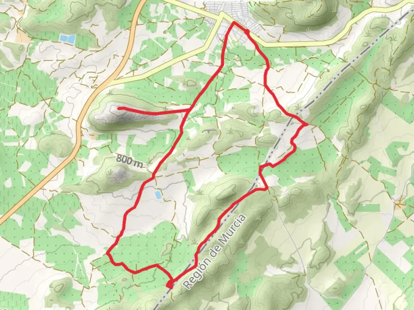 An image depicting the trail From Fortaleza to Maineton and its surrounding area.