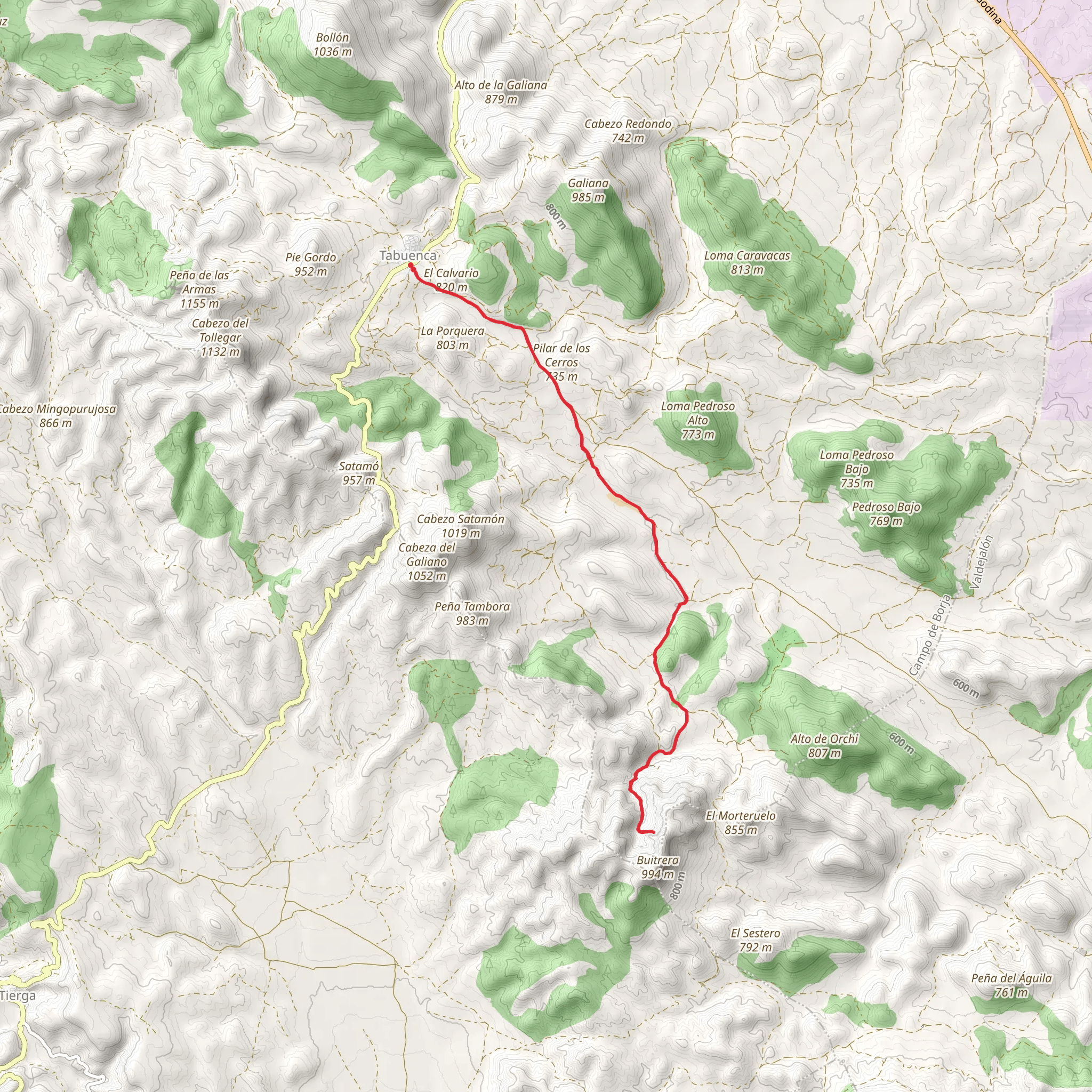 Tabuenca - Sierra de la Nava PR Z 163 mobile static map