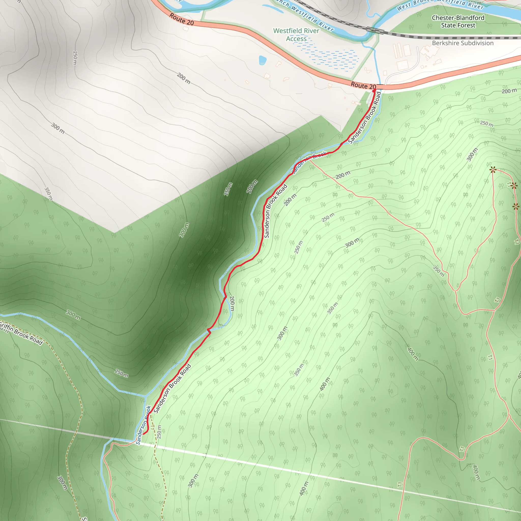 Sanderson Brook mobile static map