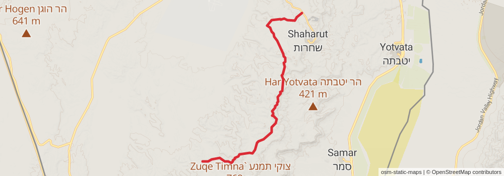Israel National Trail stage 52 Map