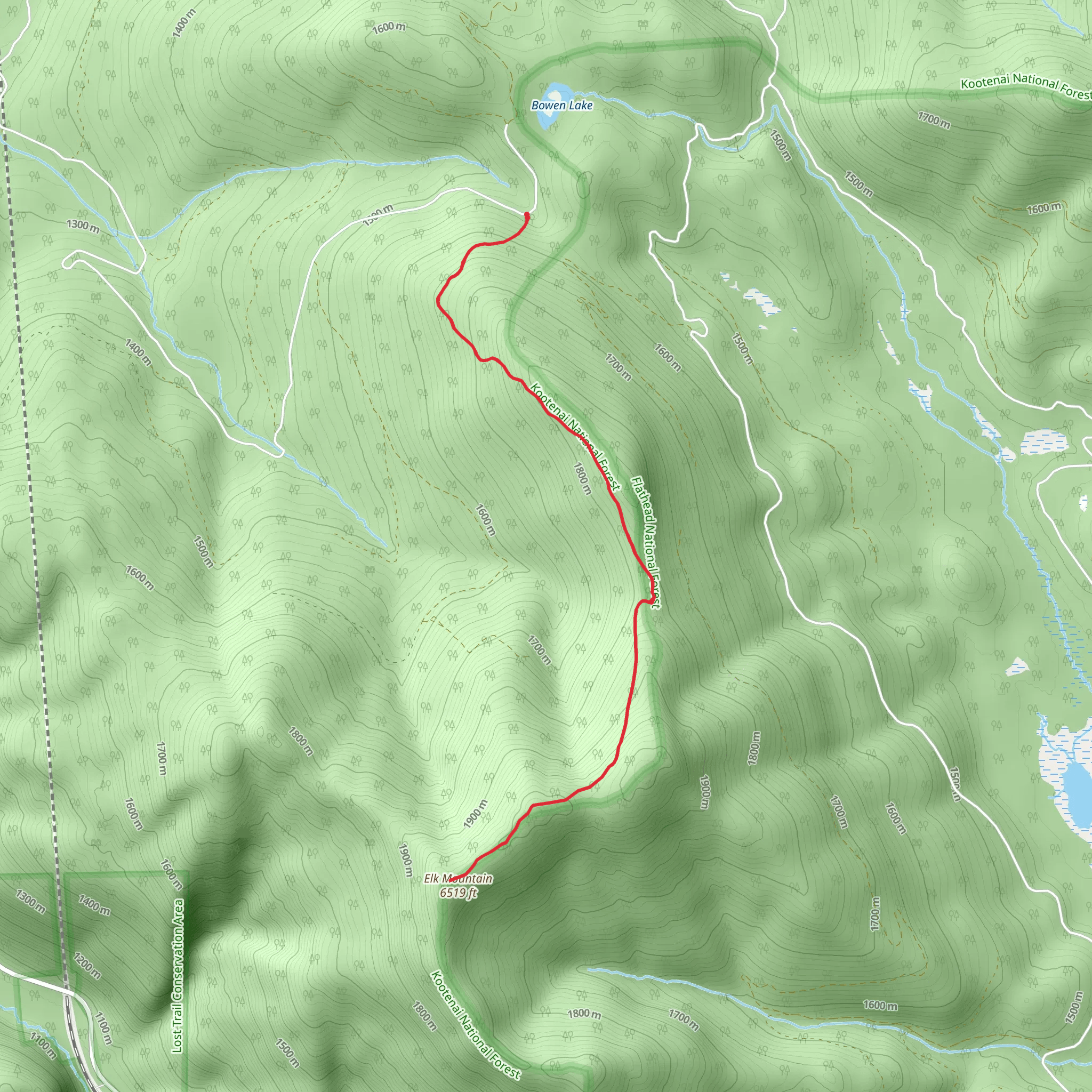 Elk Mountain Trail mobile static map