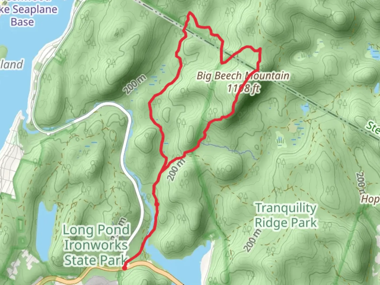 An image depicting the trail Highlands, Sterling Ridge and Jennings Hollow Loop Trail and its surrounding area.