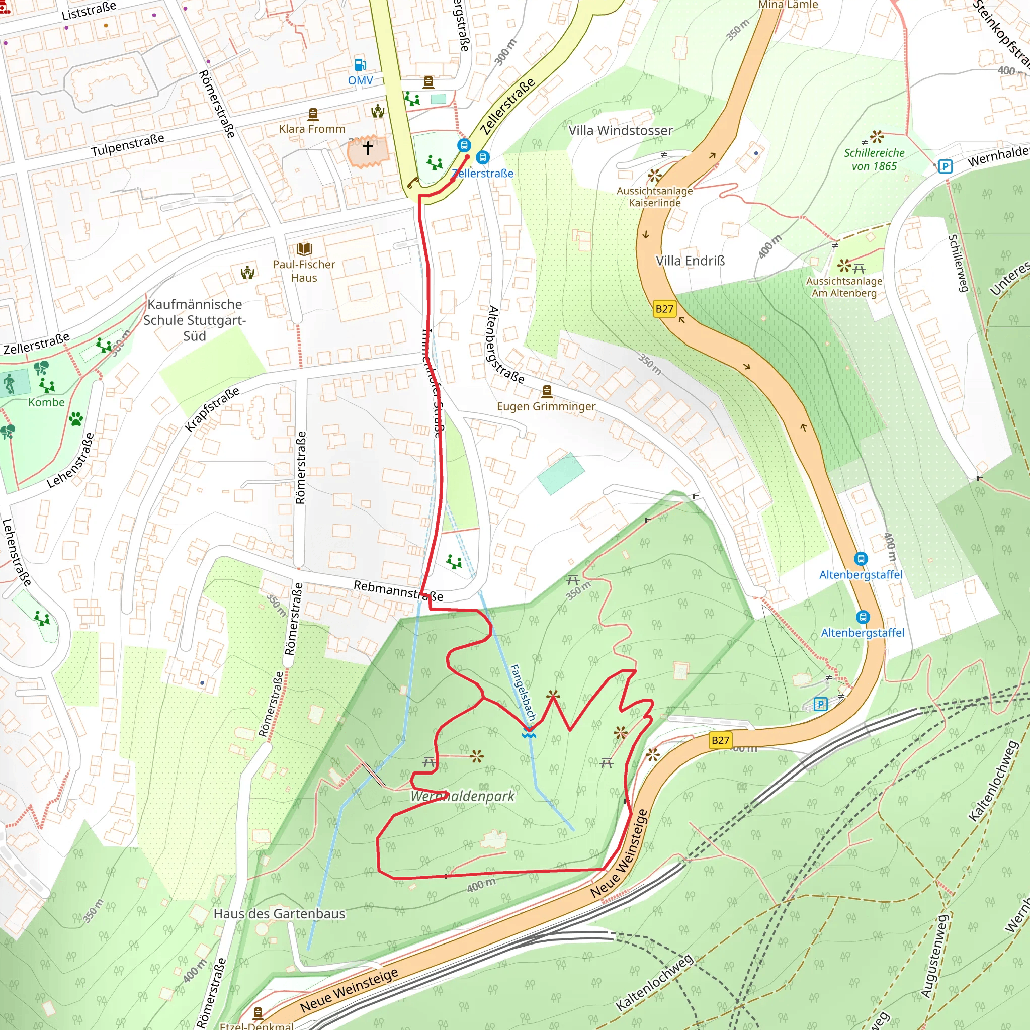 Wernhaldenpark Loop mobile static map