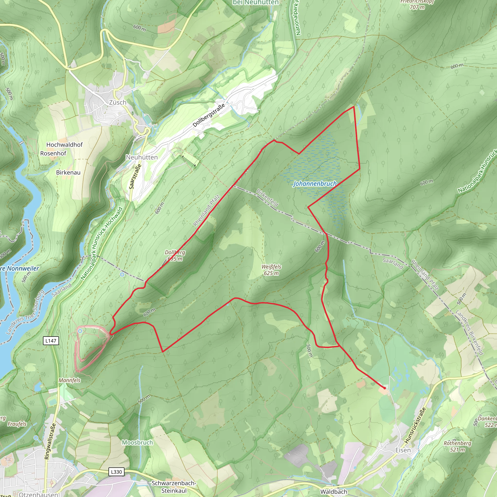 Johannenbruch and Dollberg Loop mobile static map