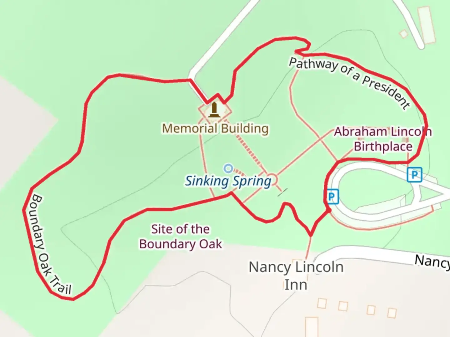 An image depicting the trail Boundary Oak Loop Trail and its surrounding area.