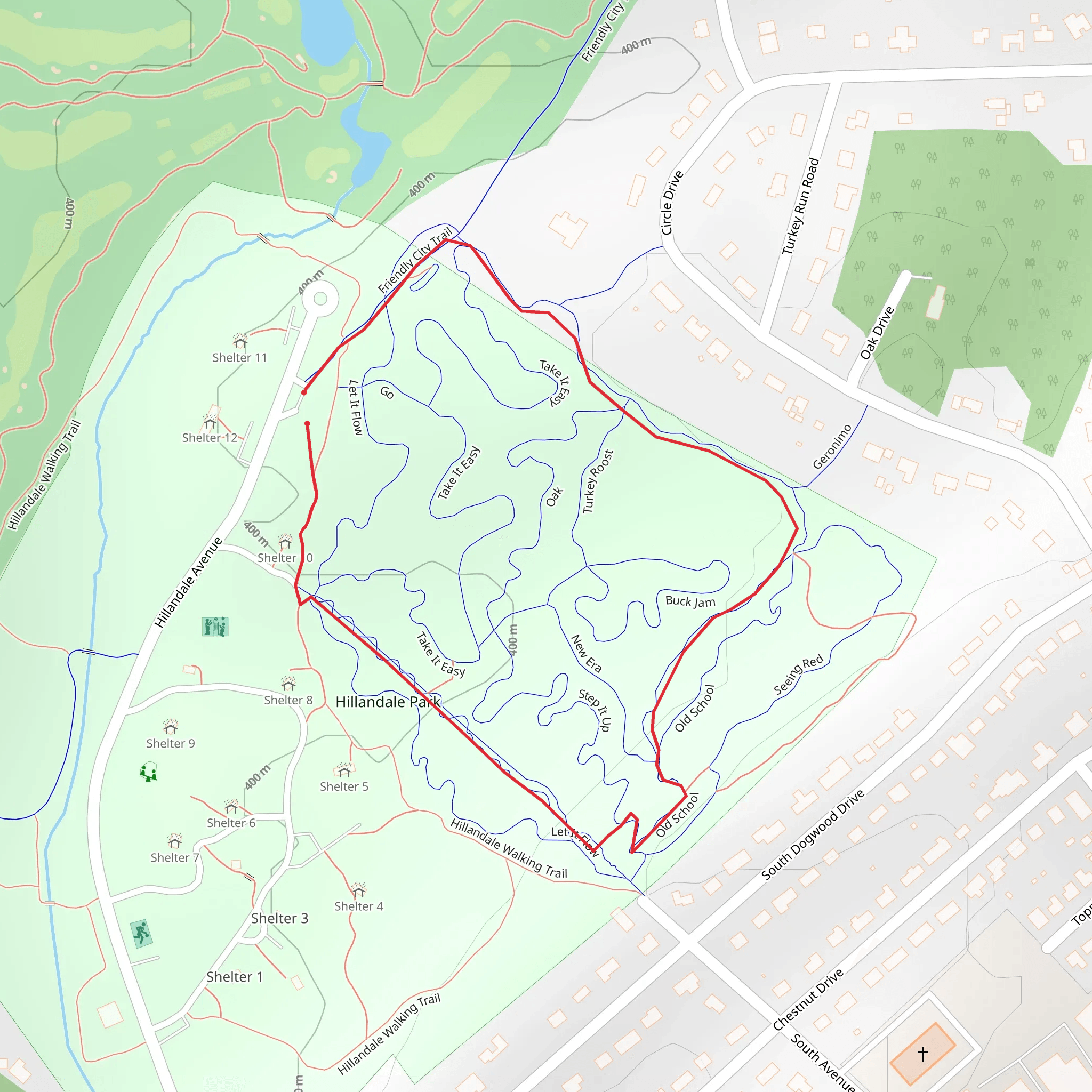 Friendly City Loop Trail mobile static map
