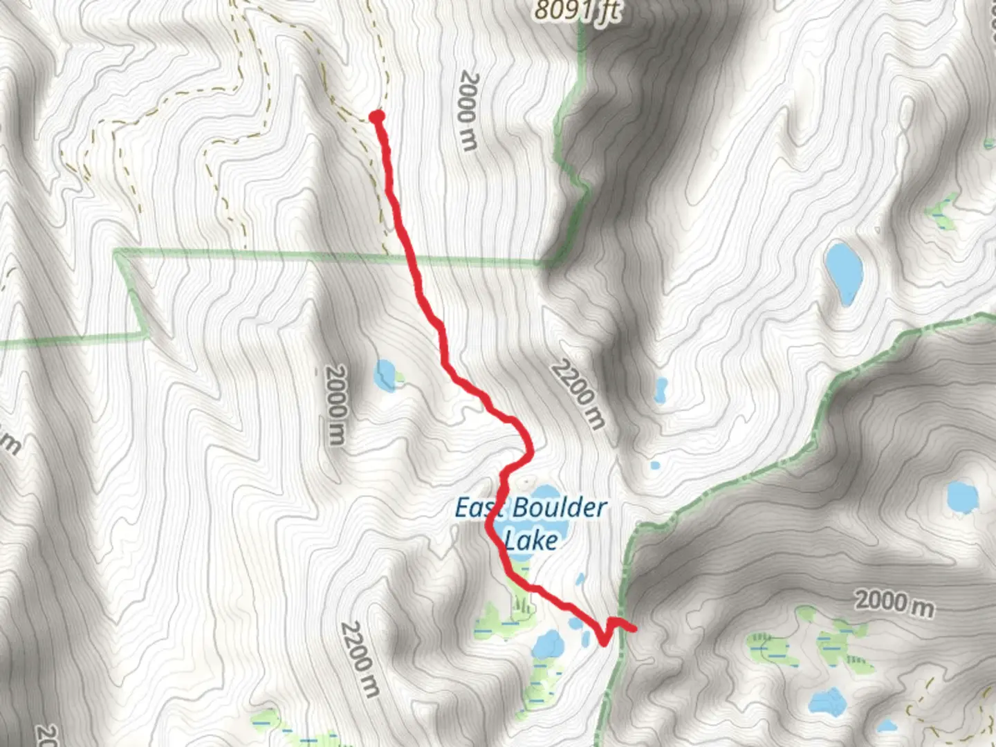 An image depicting the trail East Boulder Lake Trail and its surrounding area.