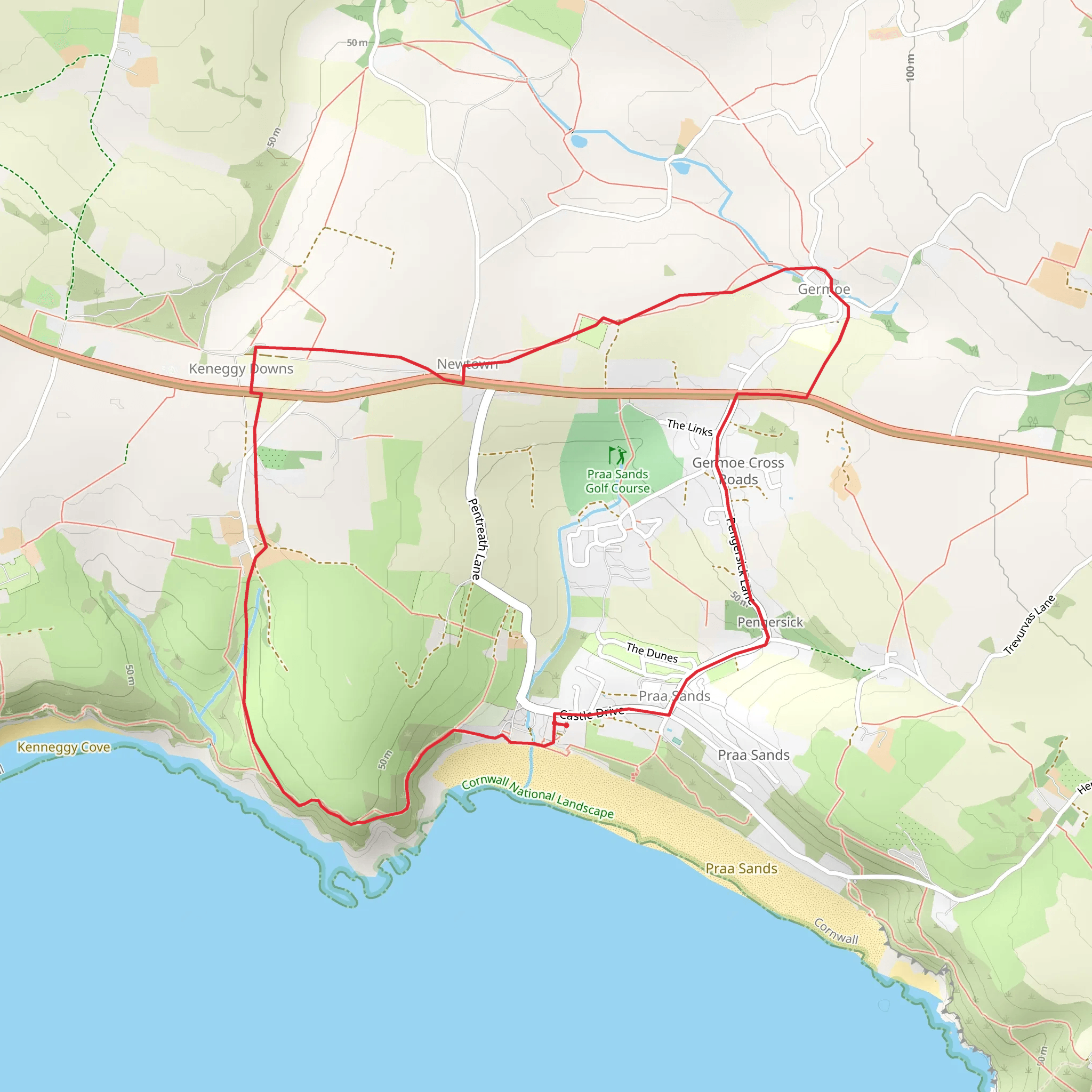 Pengersick and St Germoe Walk mobile static map