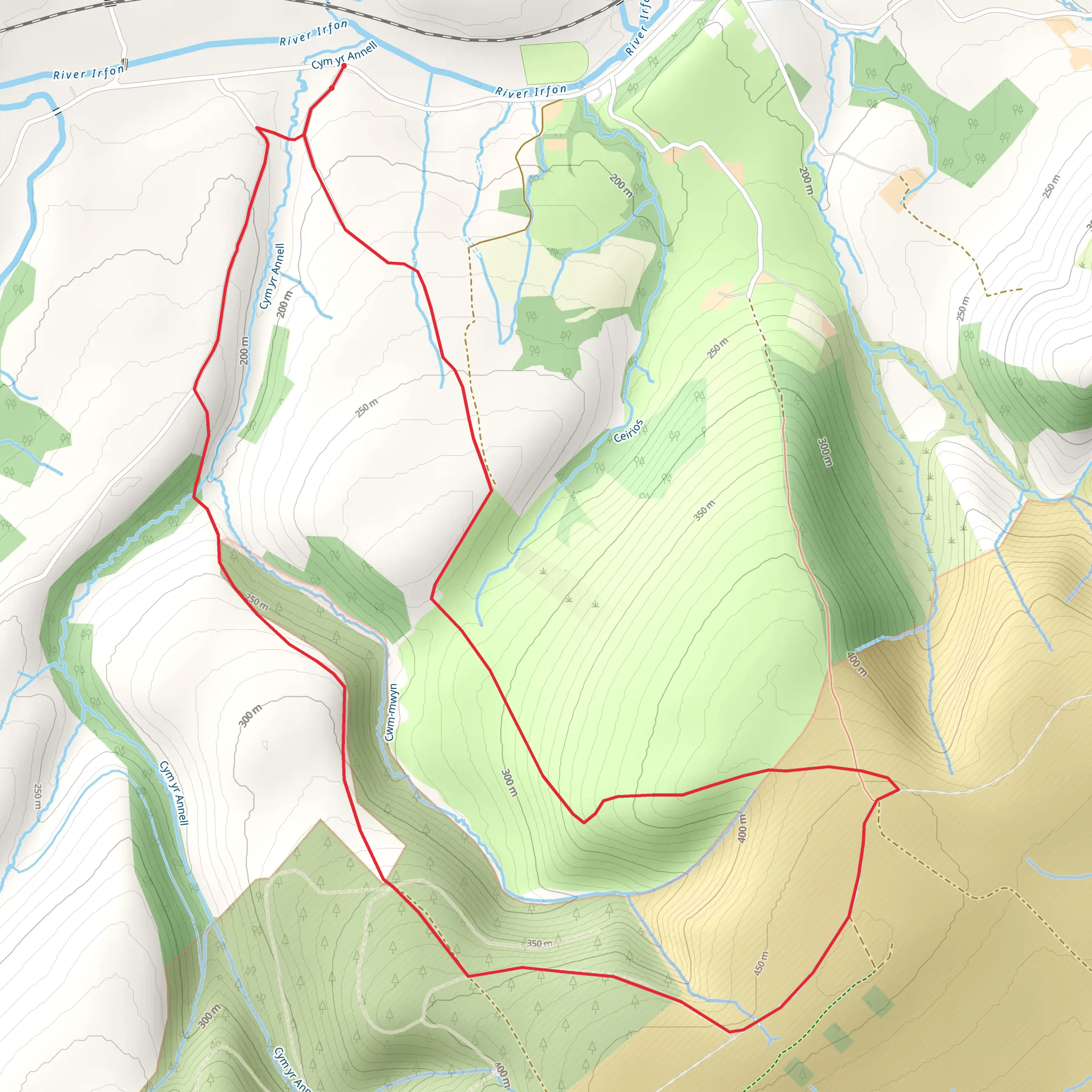 Mabioin Way monument - Llangammarch mobile static map