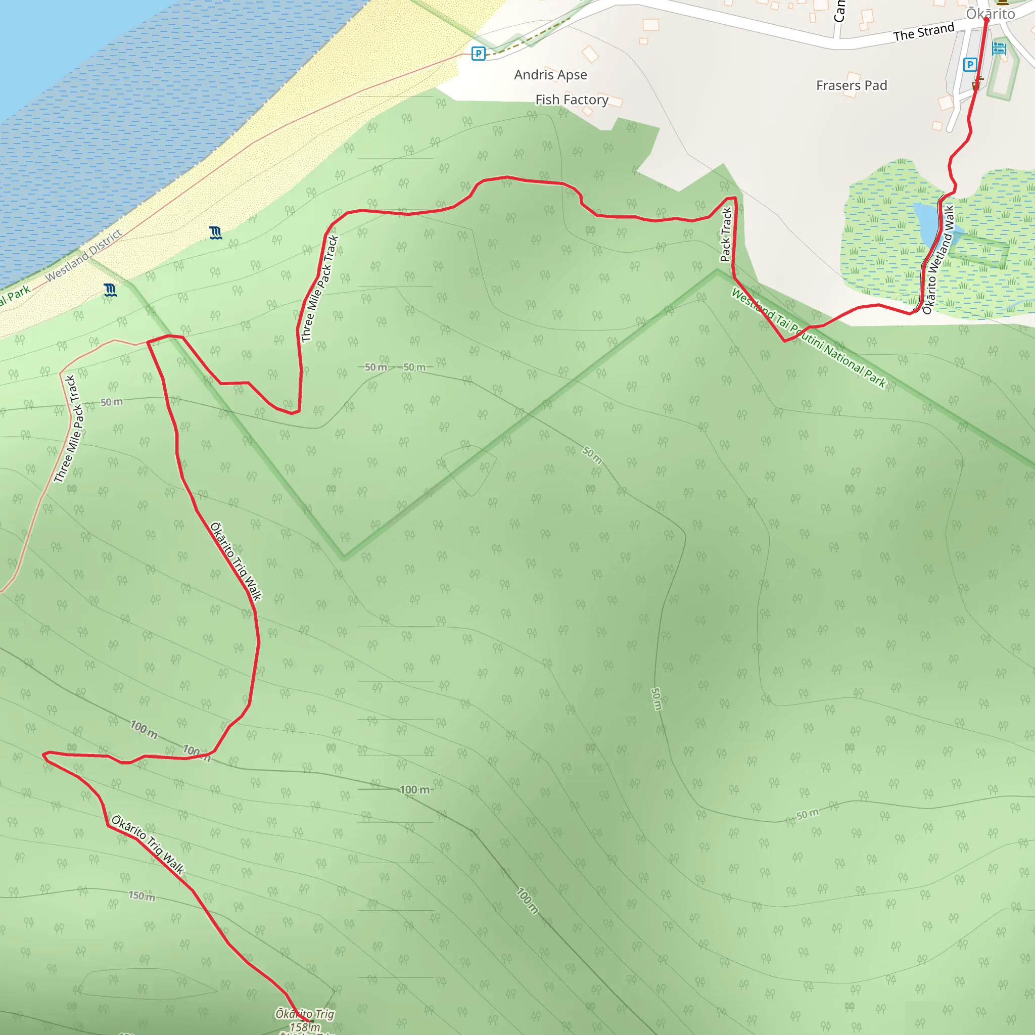 Ōkārito Trig Walk mobile static map