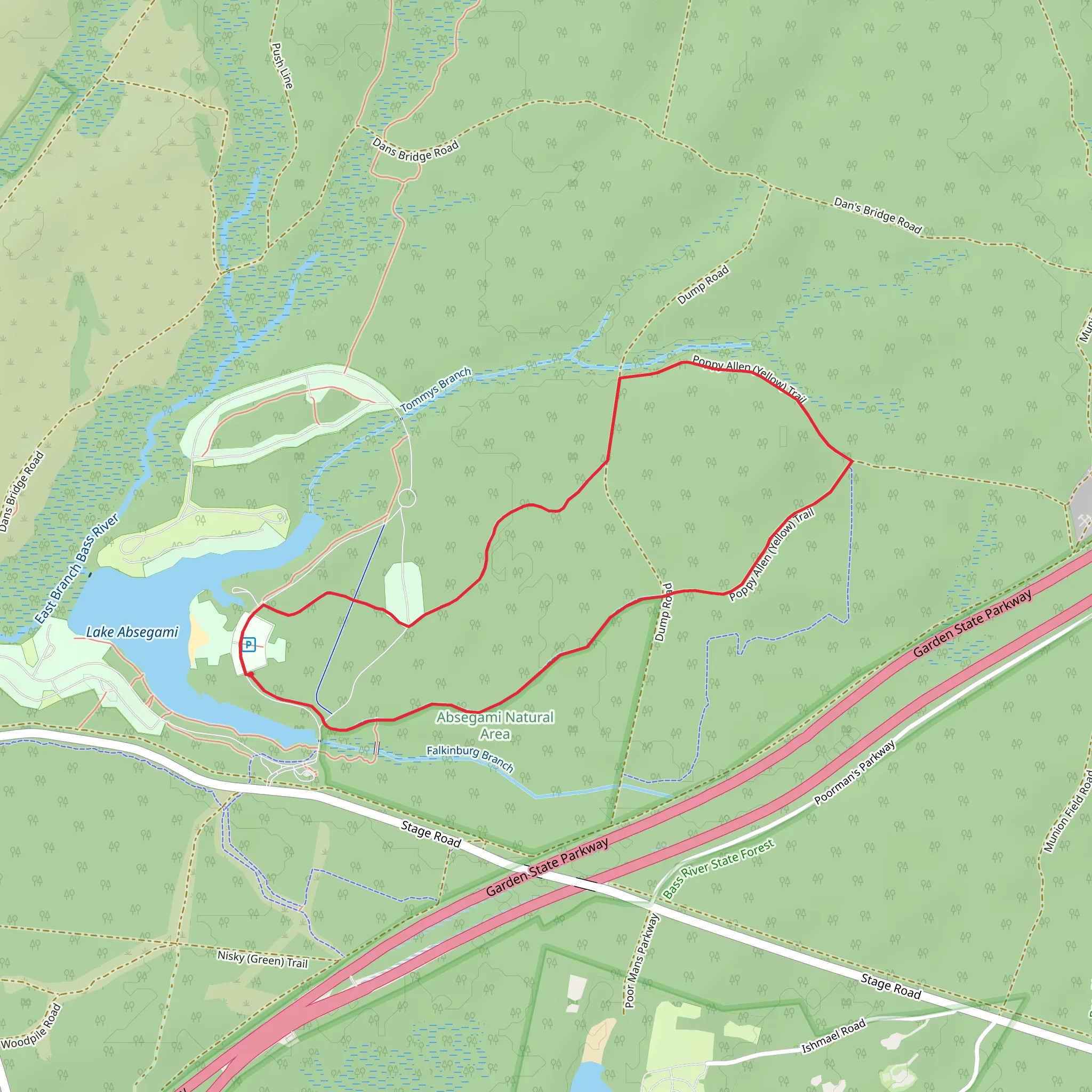 Poppy Allen Yellow Trail mobile static map
