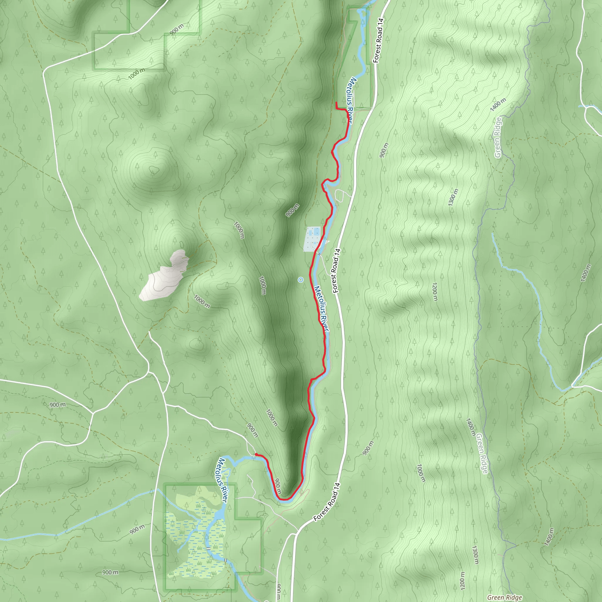 West Metolius River Trail mobile static map