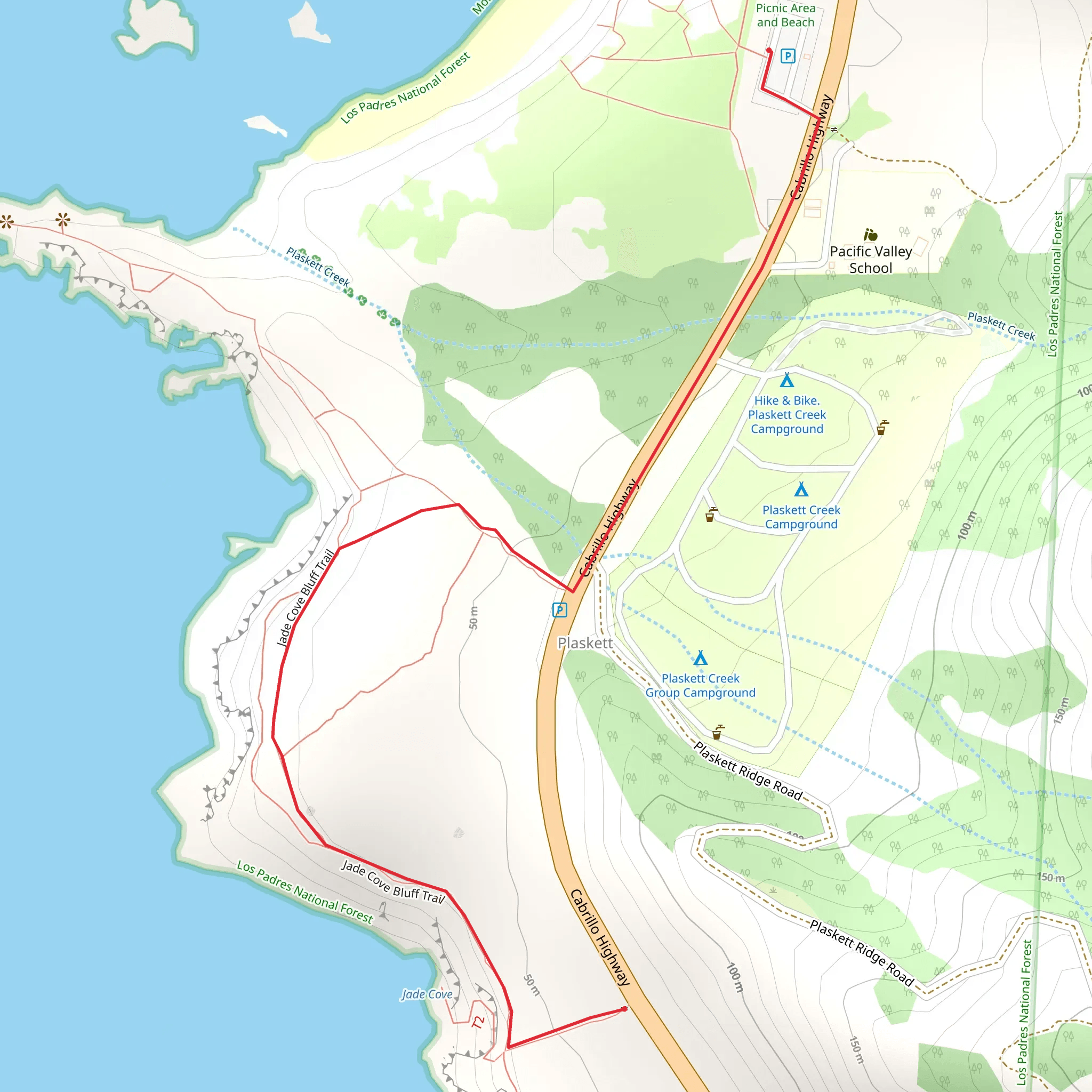 Sand Dollar and Jade Cove Trail mobile static map