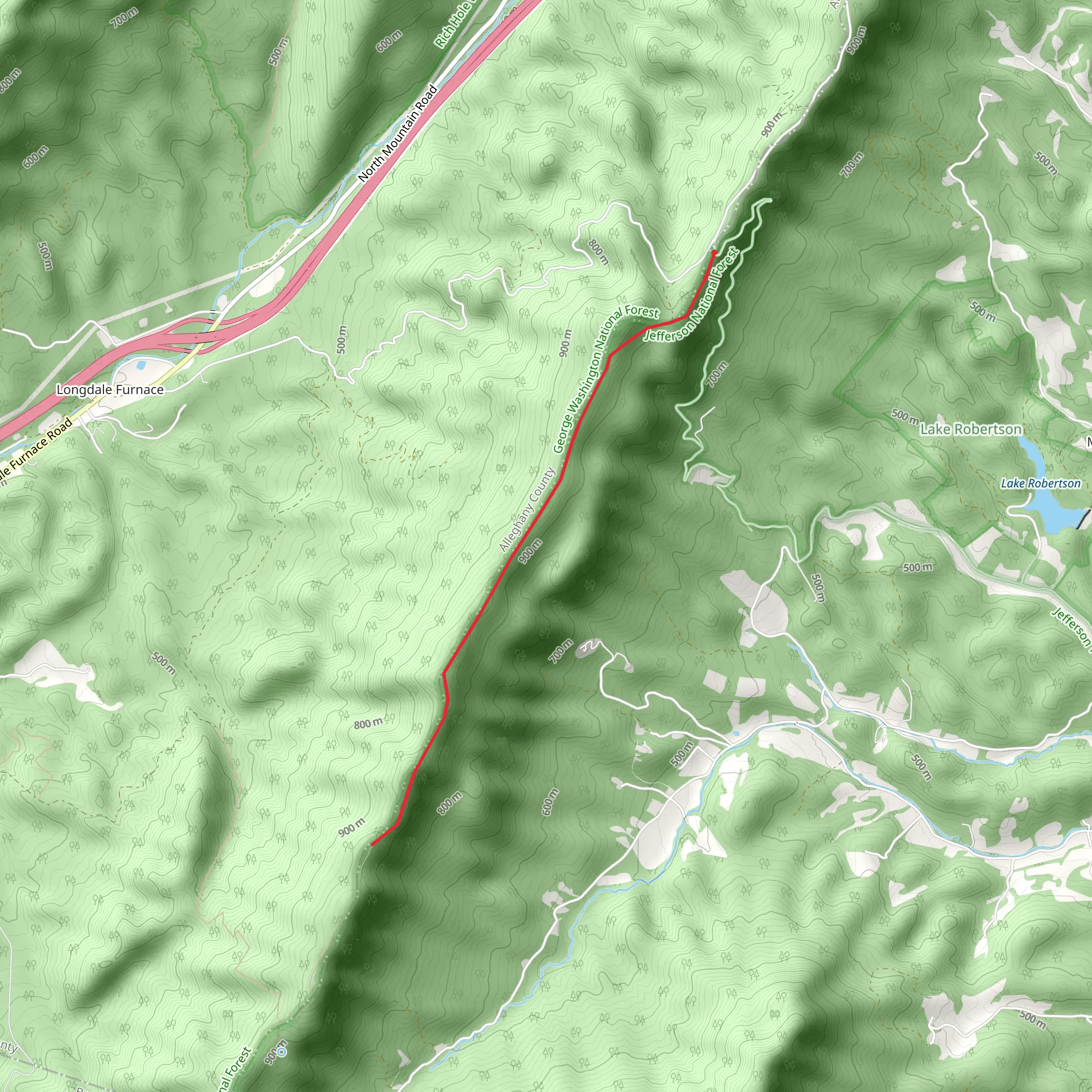 Pete's Cave Trail mobile static map