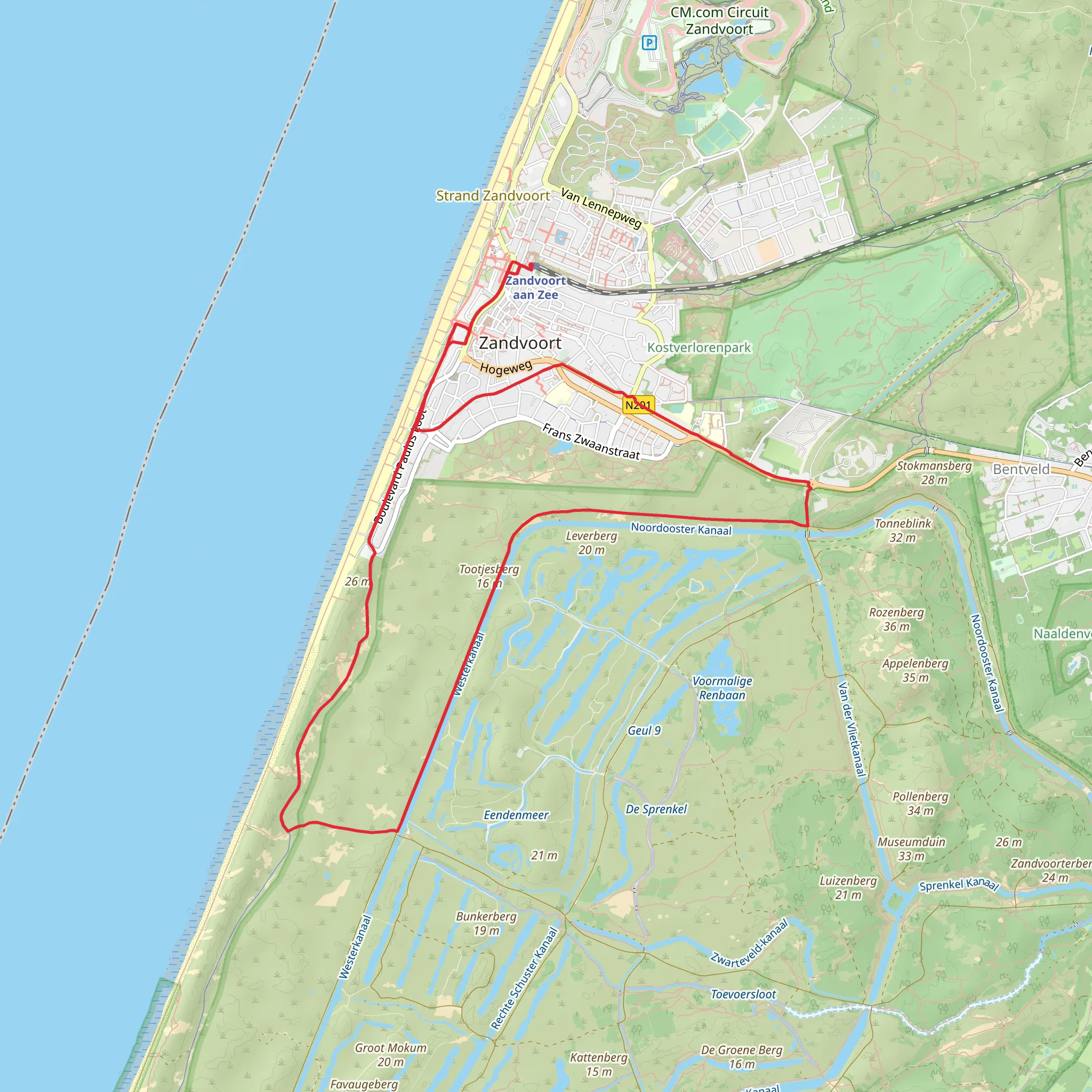 Nieuw Duynen and Zandvoort Loop mobile static map