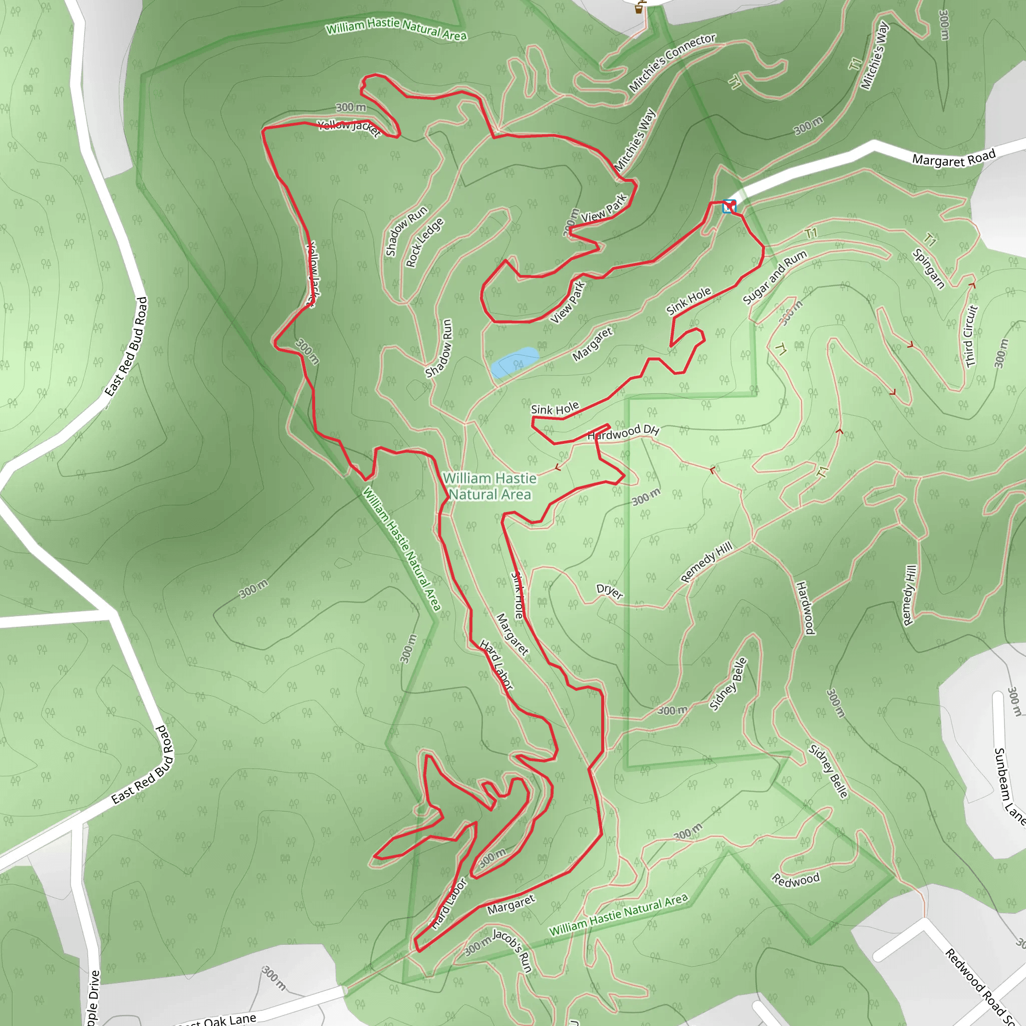 View Park, Sink Hole, Hard Labor and Yellow Jacket Loop mobile static map