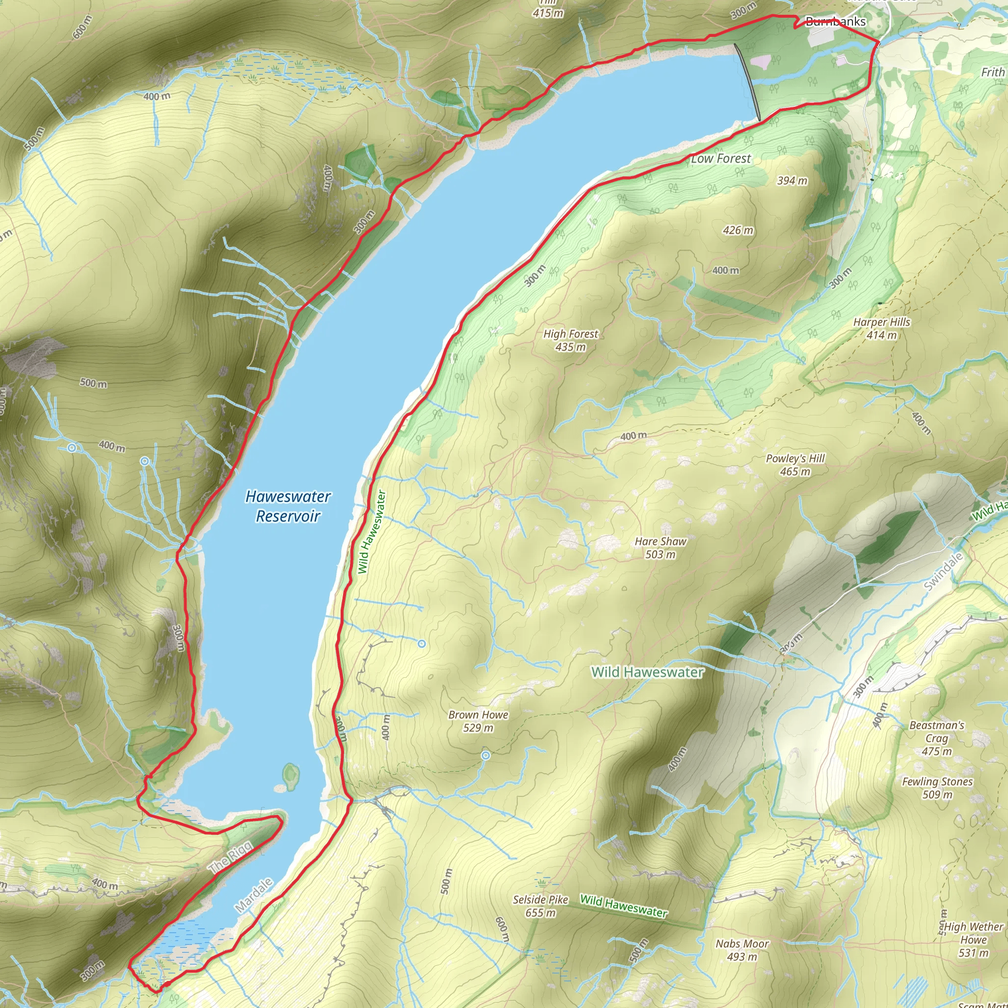 Haweswater Loop mobile static map