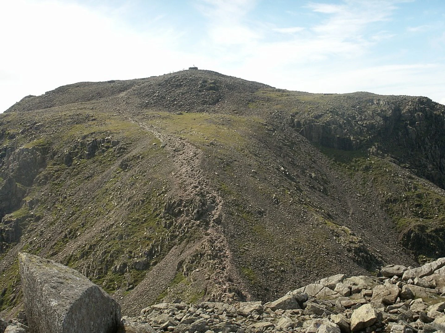 An image depicting the trail Scafell Pike from Seathwaite and its surrounding area.