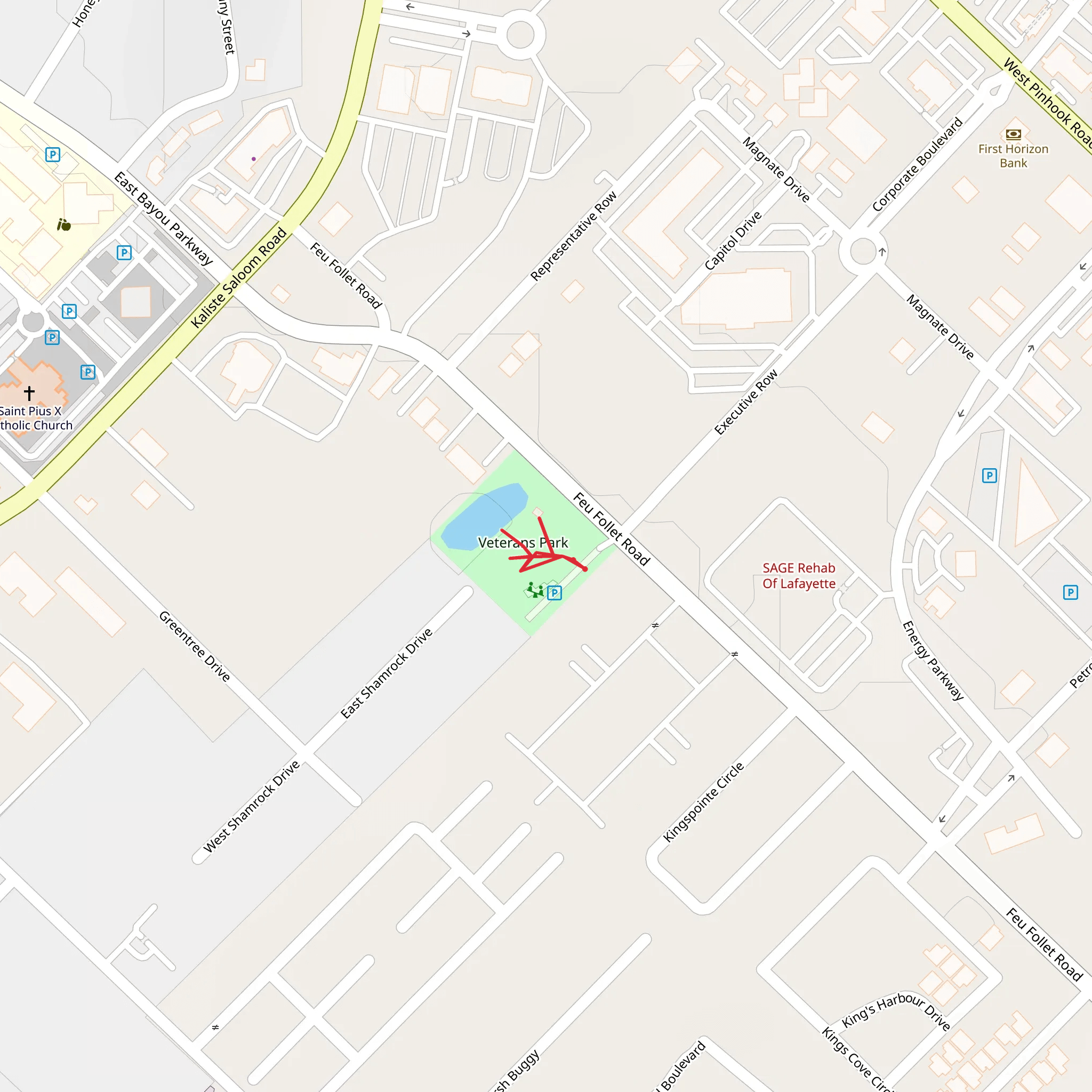 Veterans Park mobile static map