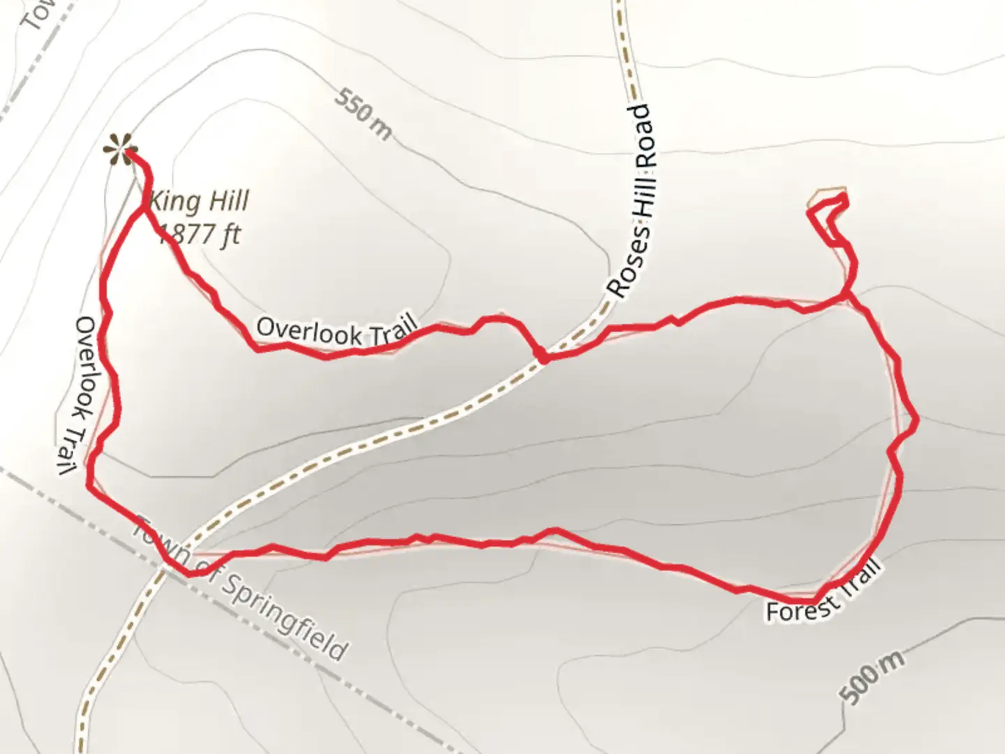 An image depicting the trail King Hill Loop Trail and its surrounding area.