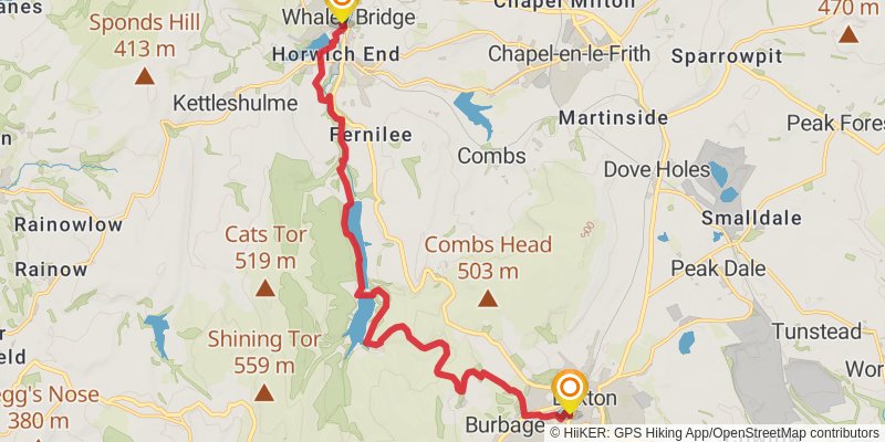 Peak District Boundary Walk stage 17 Map