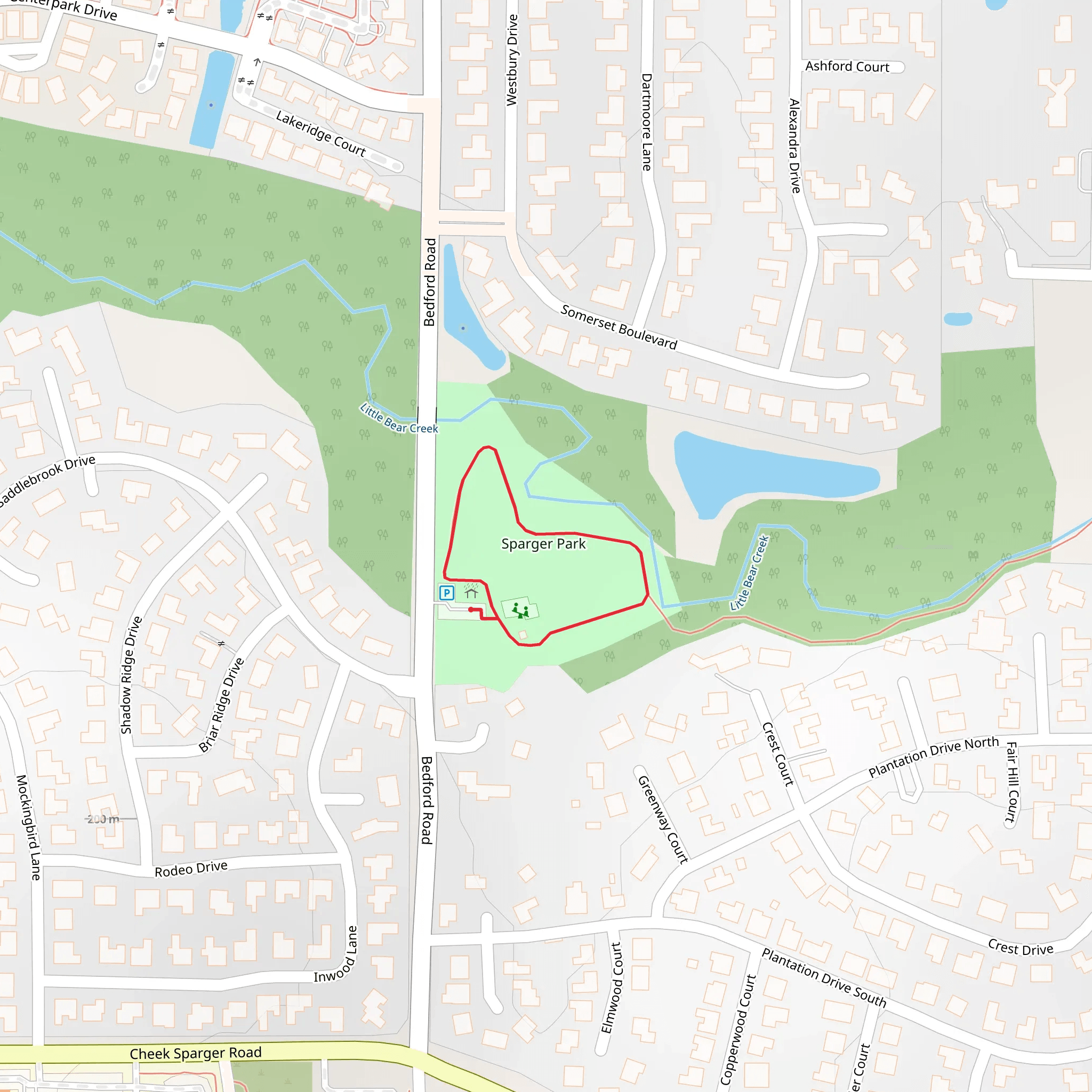 Sparger Park Loop mobile static map