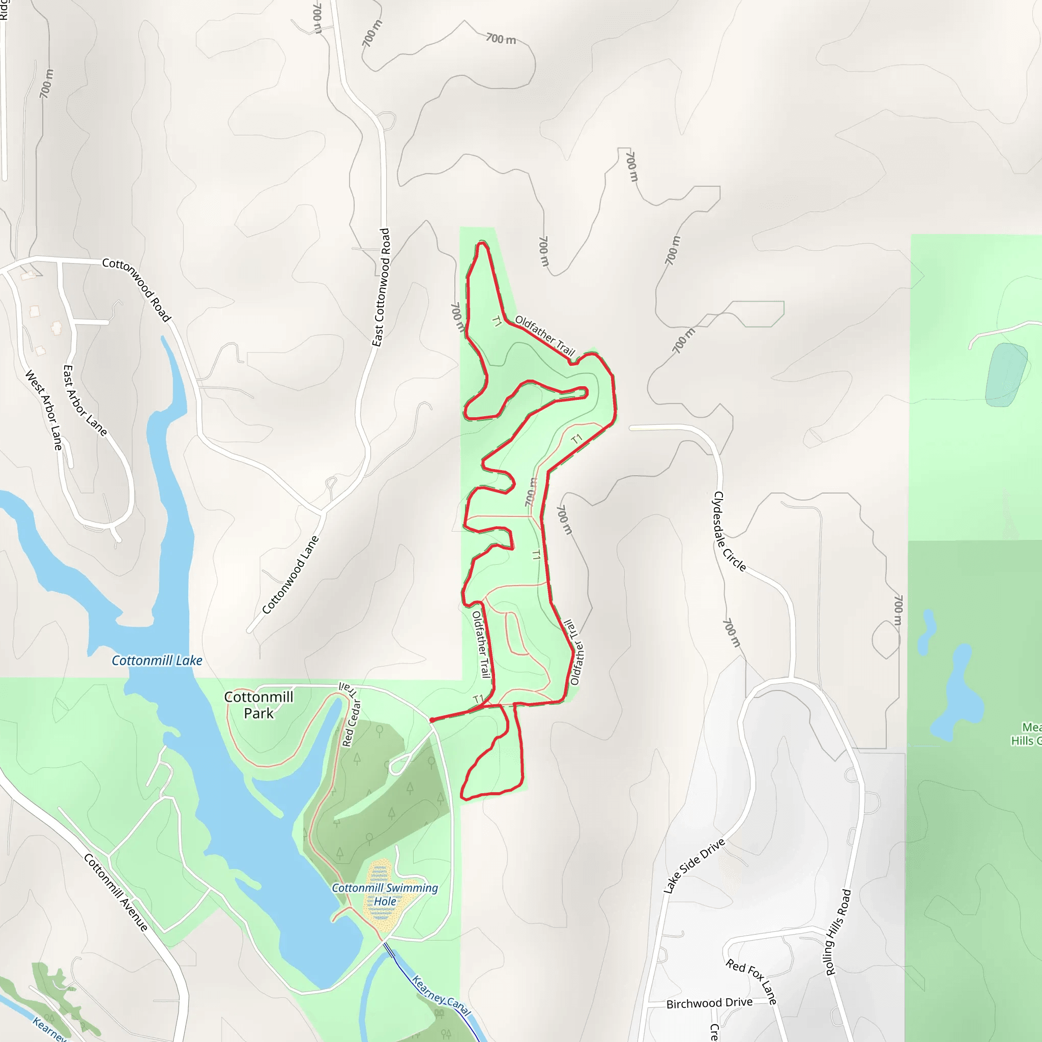 Oldfather Loop Trail mobile static map