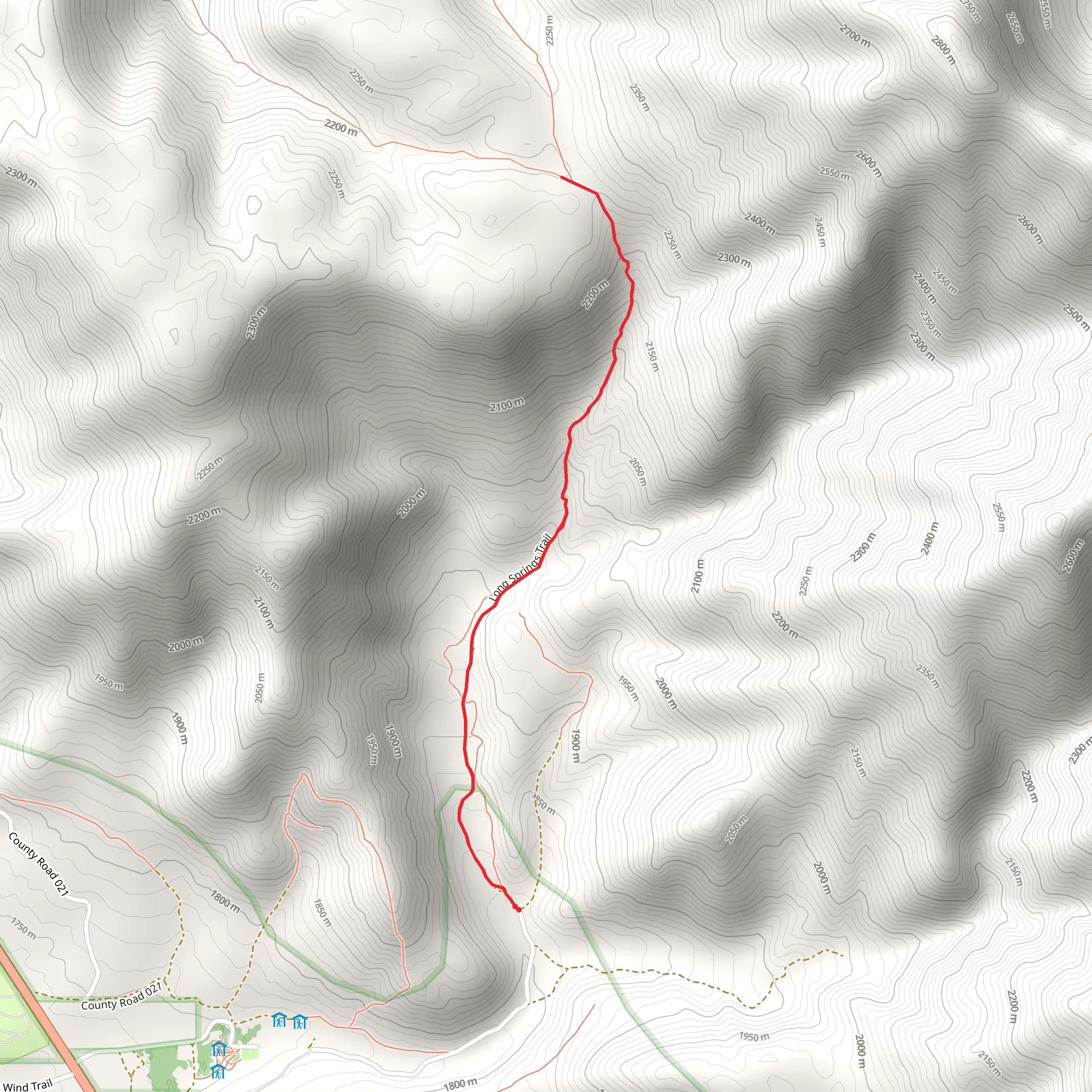 Long Springs Trail mobile static map