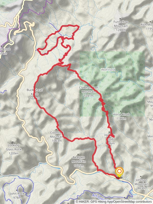 Black Mountain, Pressley Gap, Clawhammer Mountain, Pink Beds and Buckwheat Knob Loop Trail