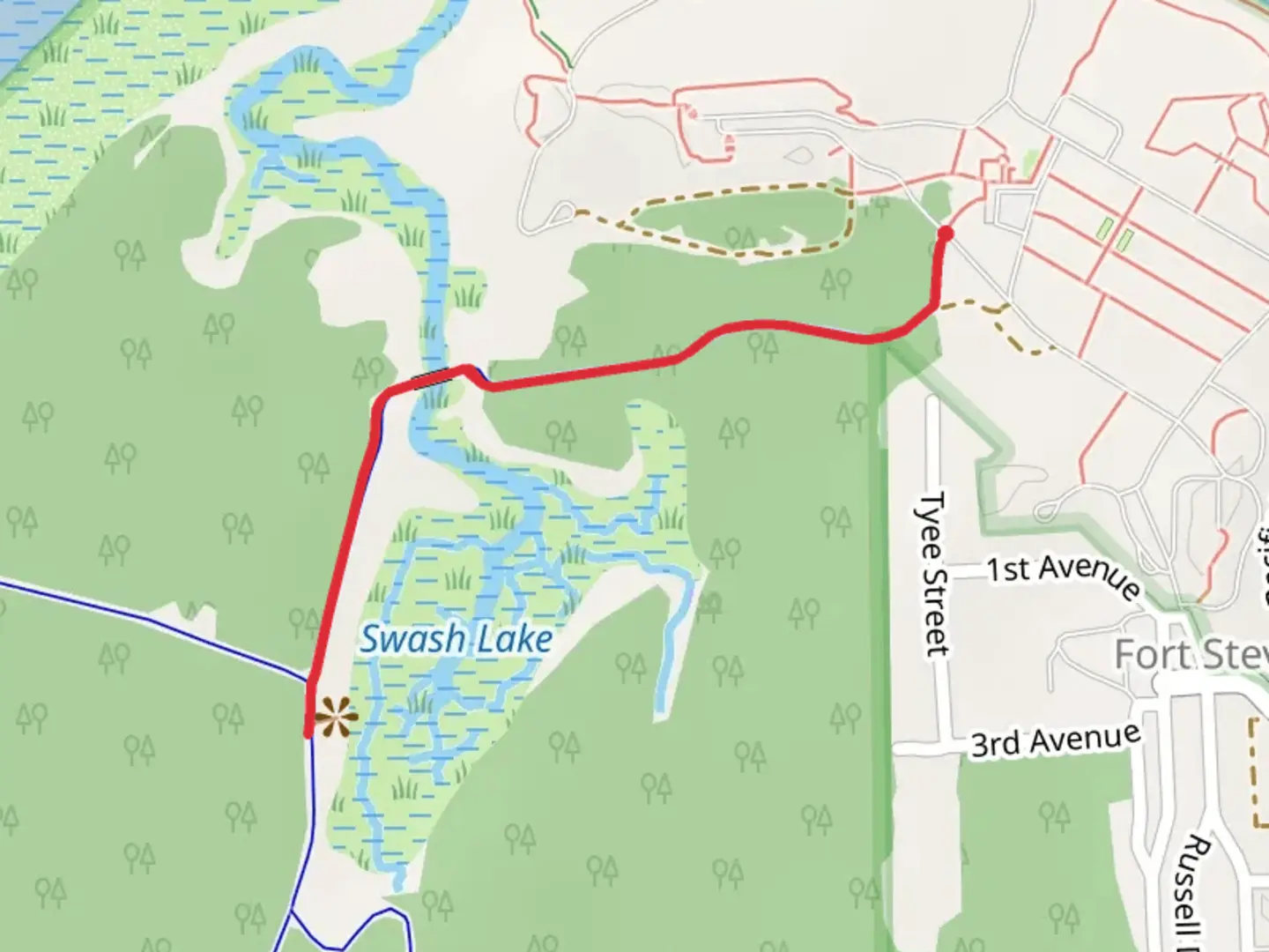 An image depicting the trail Swash Lake Walk and its surrounding area.