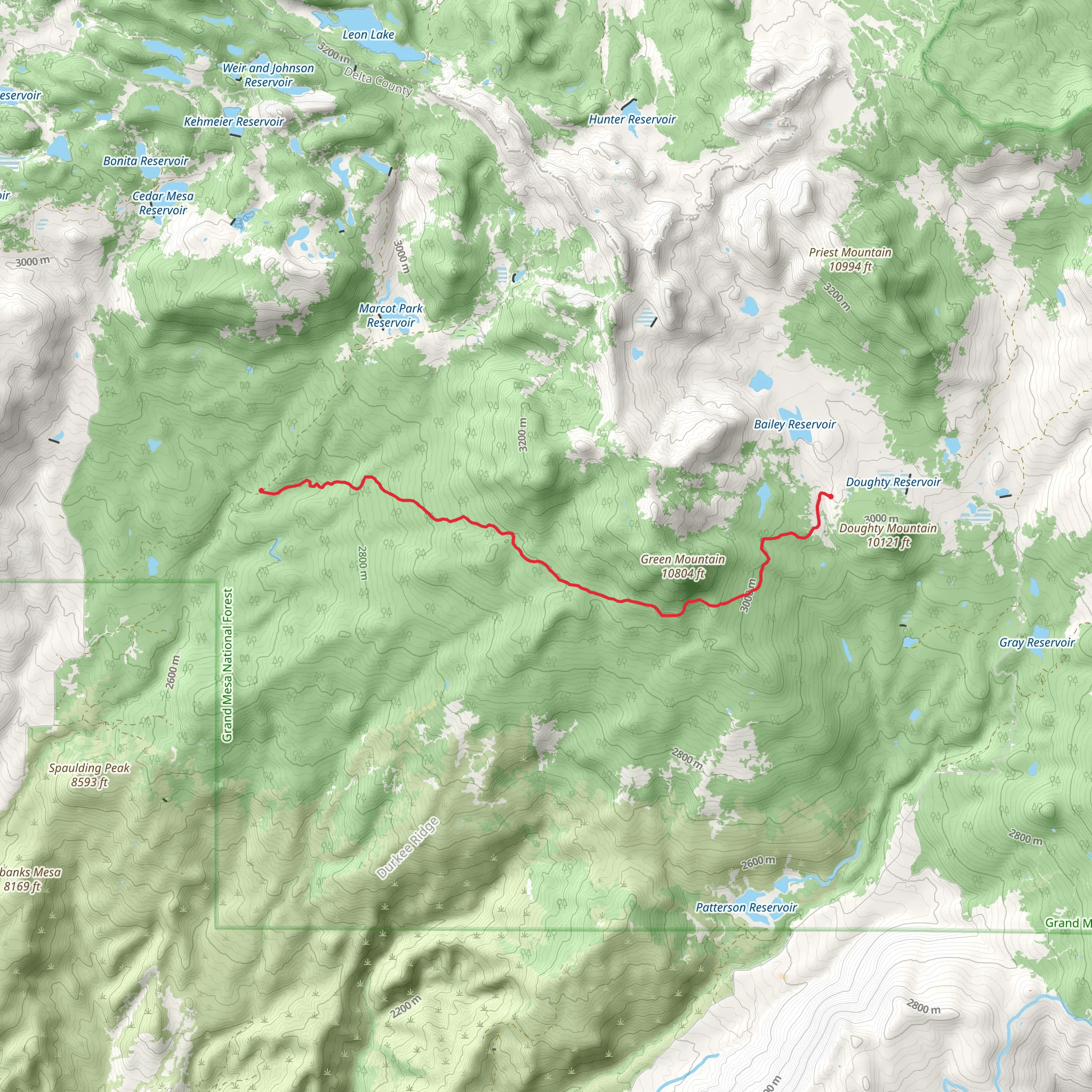 East Green Mountain Trail mobile static map
