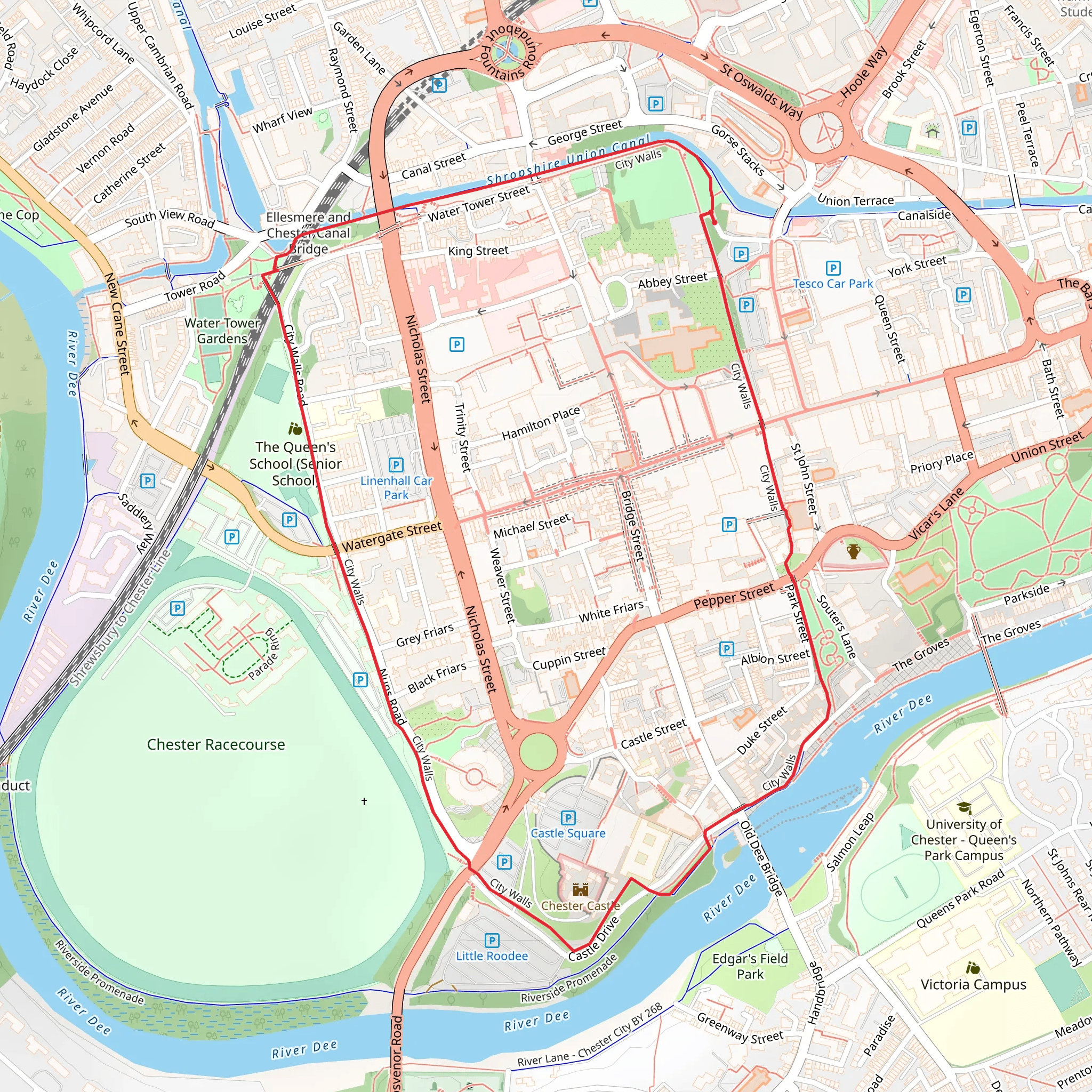 Chester Walls Loop Walk mobile static map