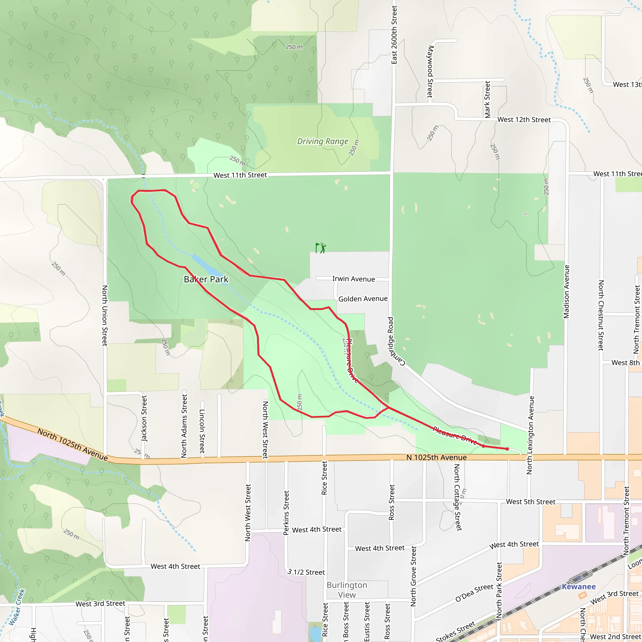 Baker Park Loop mobile static map