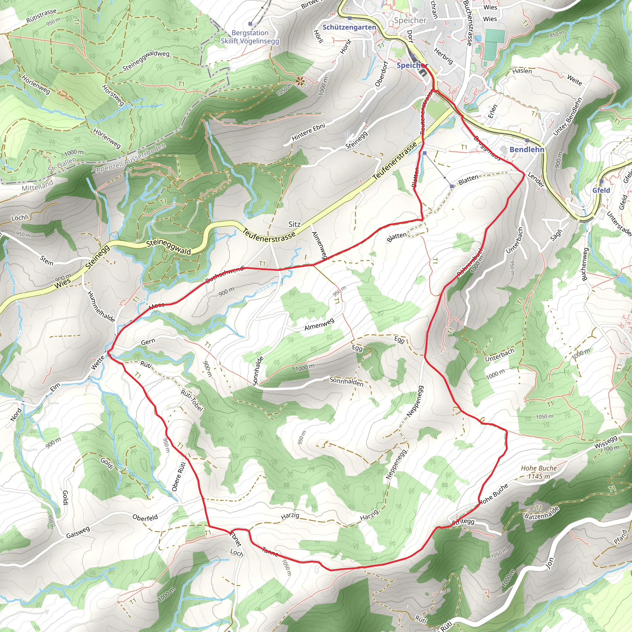 Hohe Buche Mit Weitblick Trail mobile static map