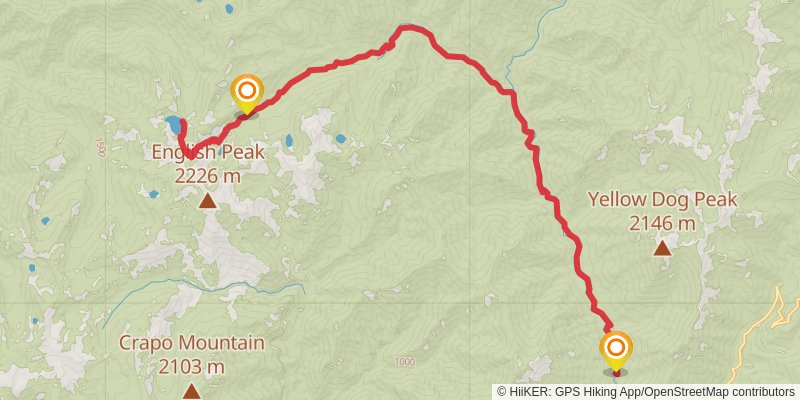 North Fork Salmon Trail to Hancock Lake Trail stage 3 Map