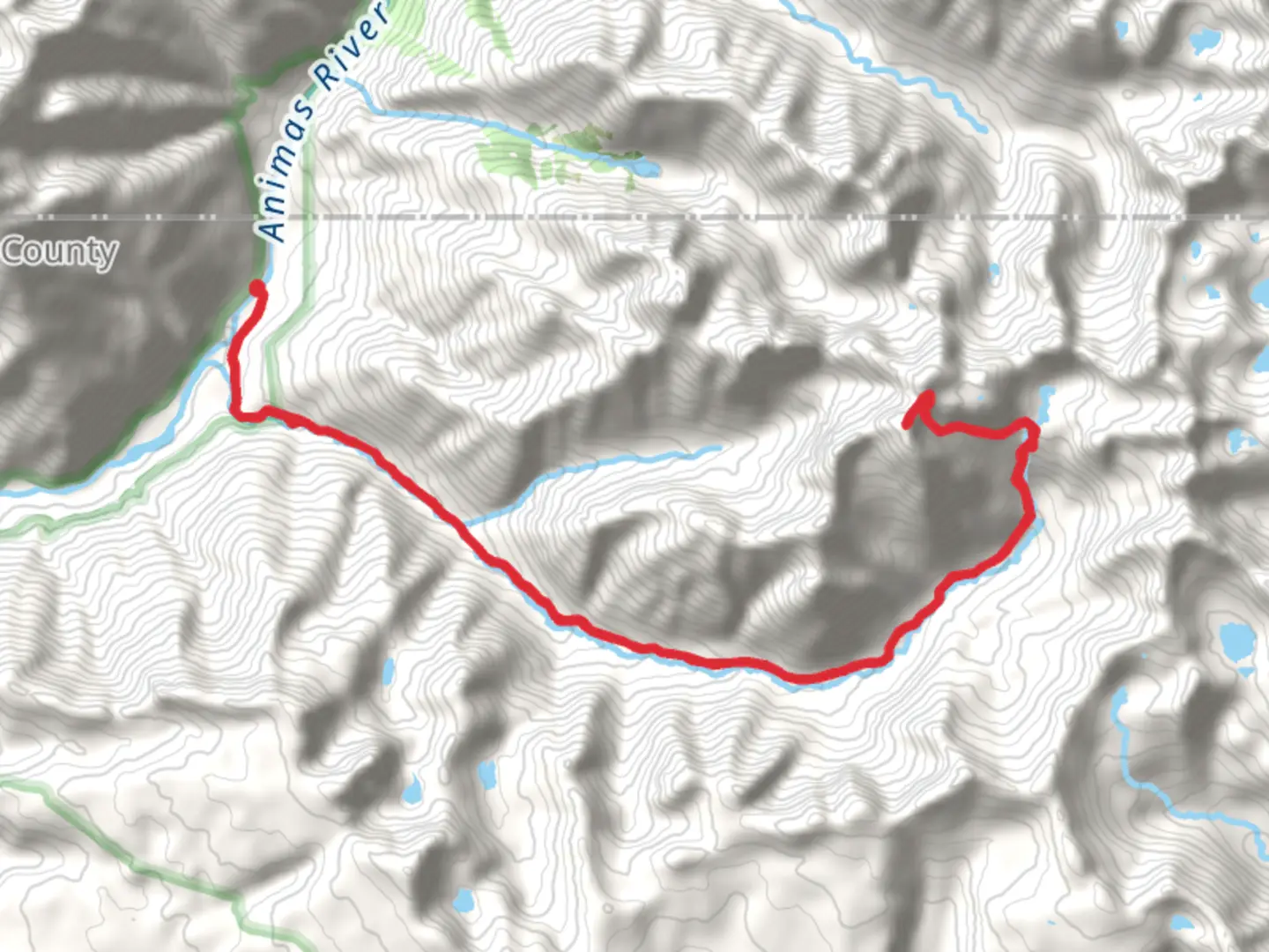 An image depicting the trail Mount Eolus via Needle-Johnson Creek Trail and its surrounding area.