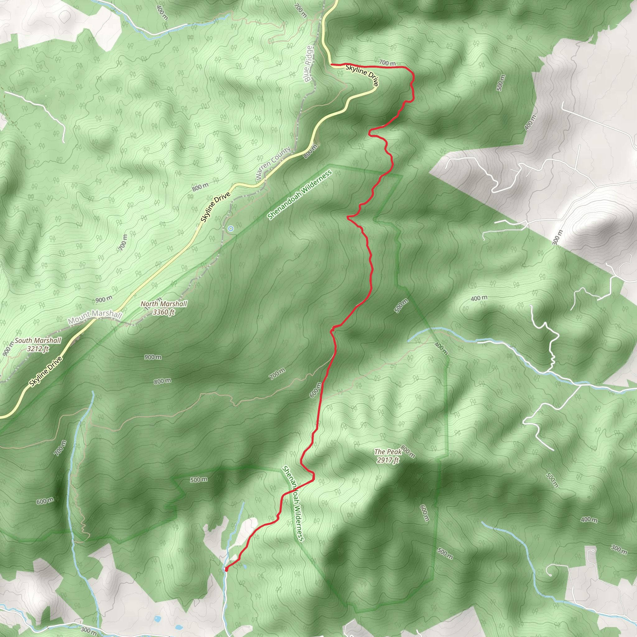 Mount Marshall Trail mobile static map