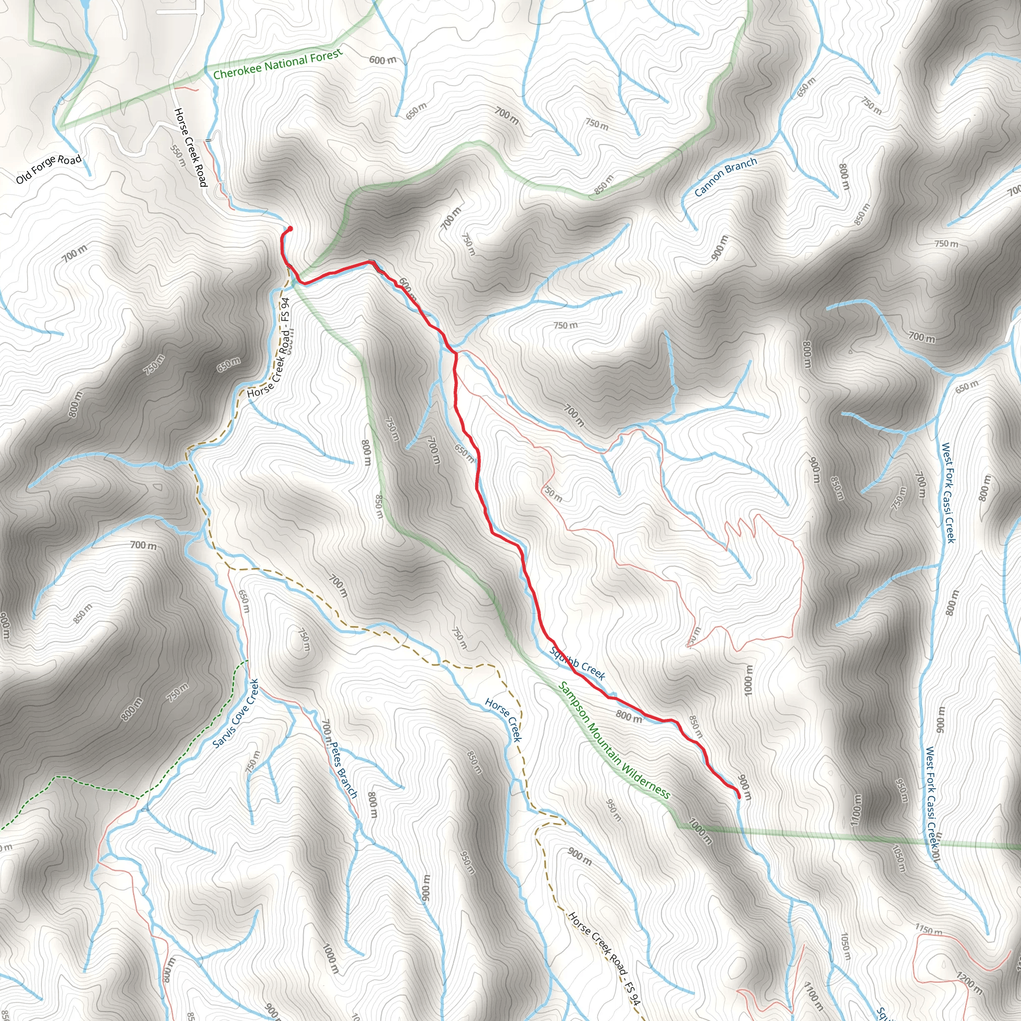 Squibb Creek Trail mobile static map